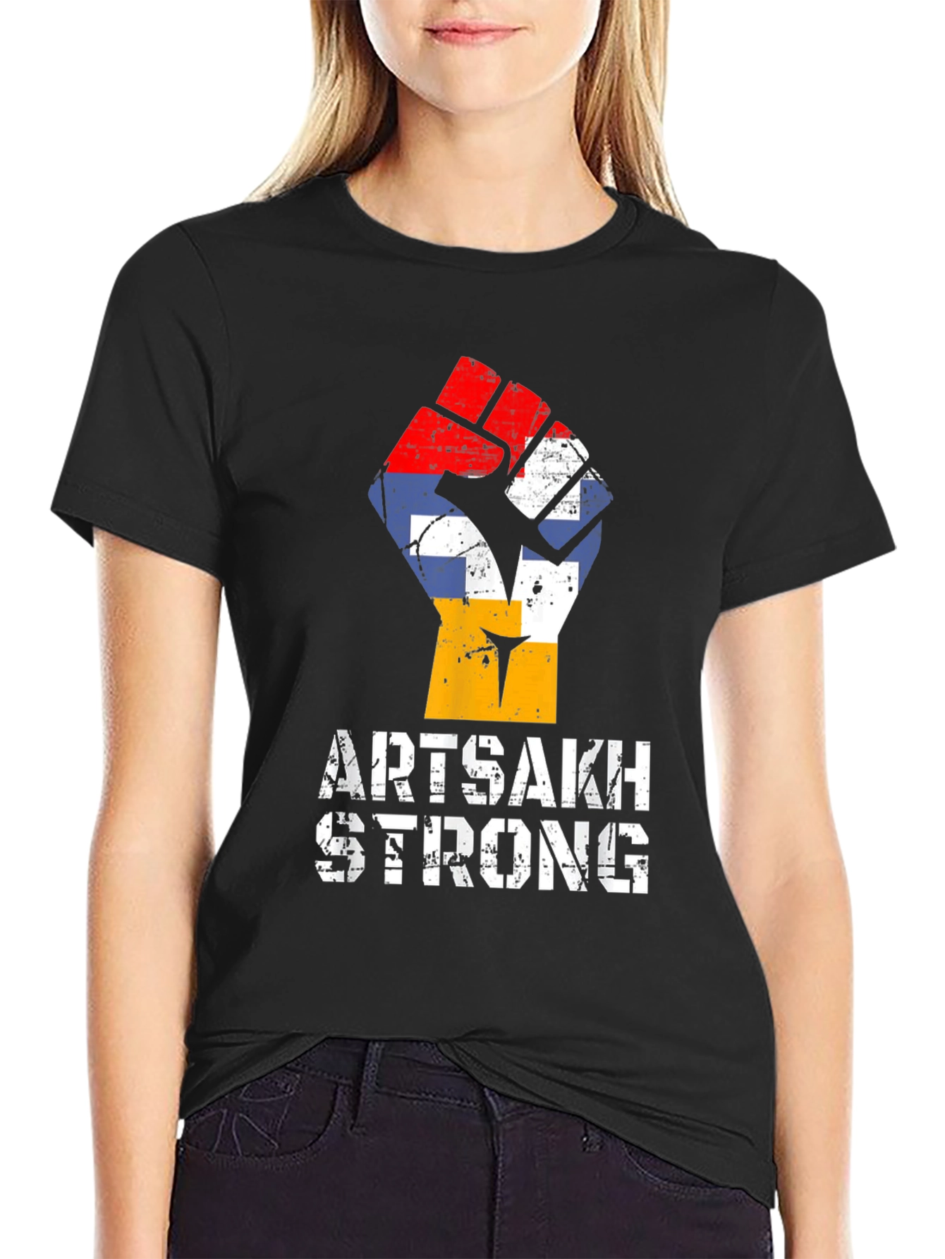 Artsakh Strong T-Shirt Fist Flag - 2