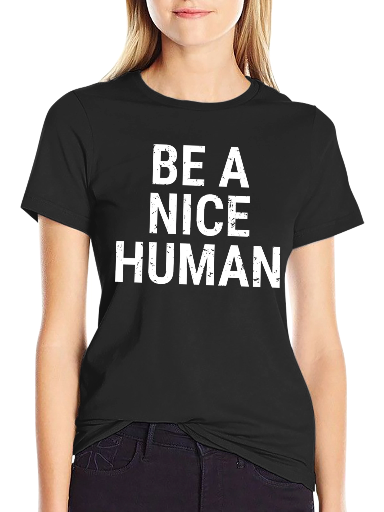 Black Be a Nice Human Graphic Tee view 2
