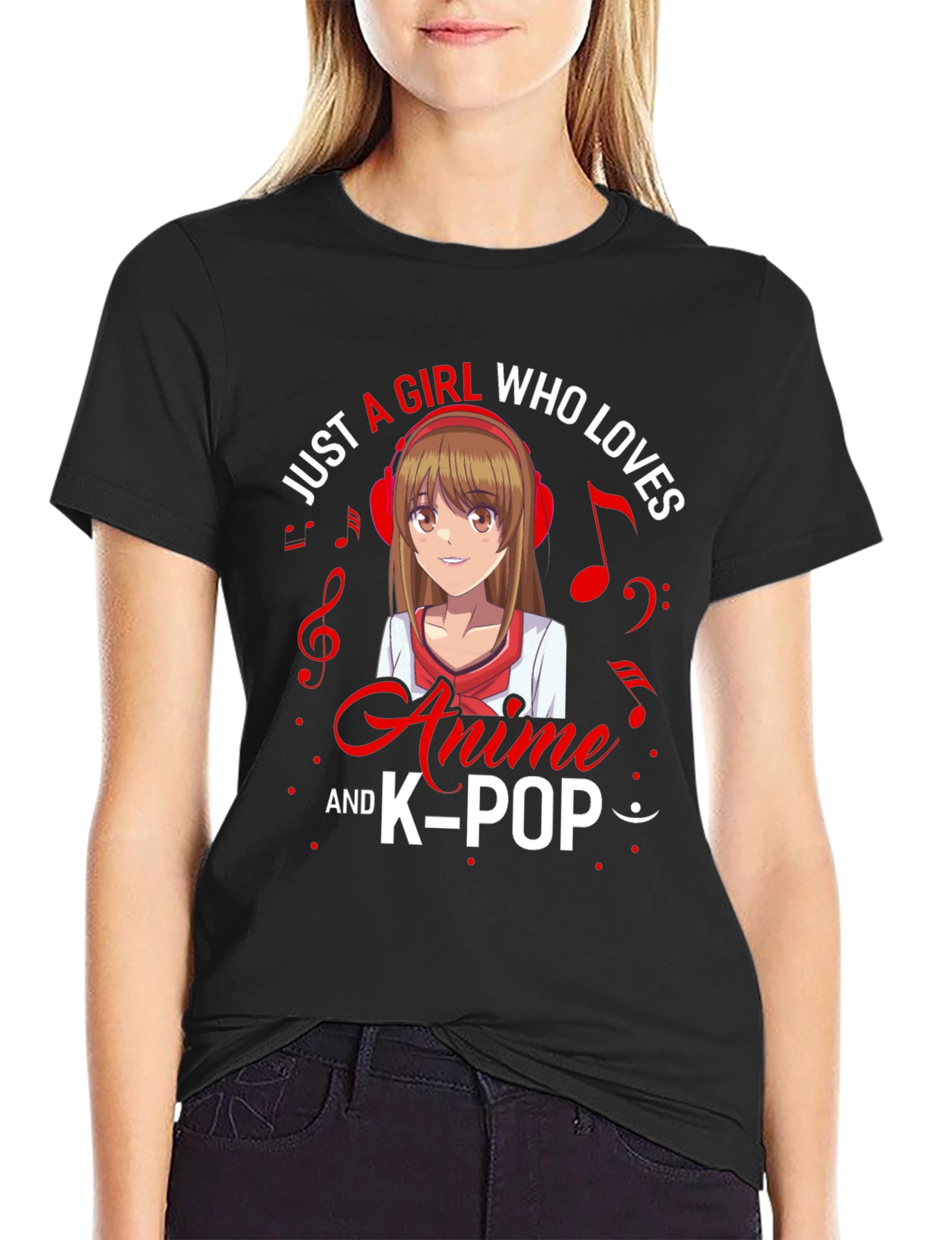 Black Anime and K-Pop Lover T-Shirt - Unique Design! view 2