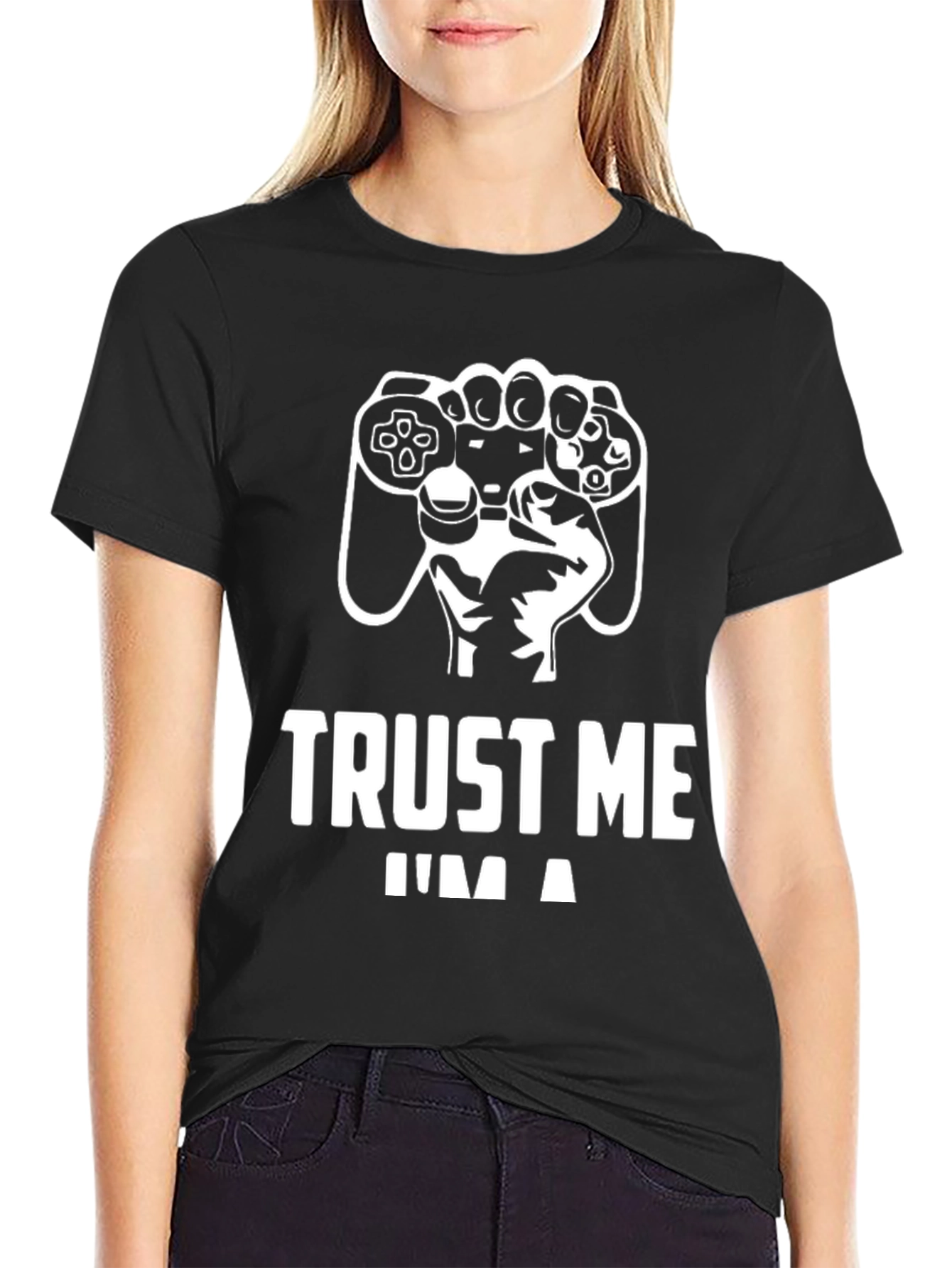 Black Trust Me, I'm a Gamer T-Shirt view 2