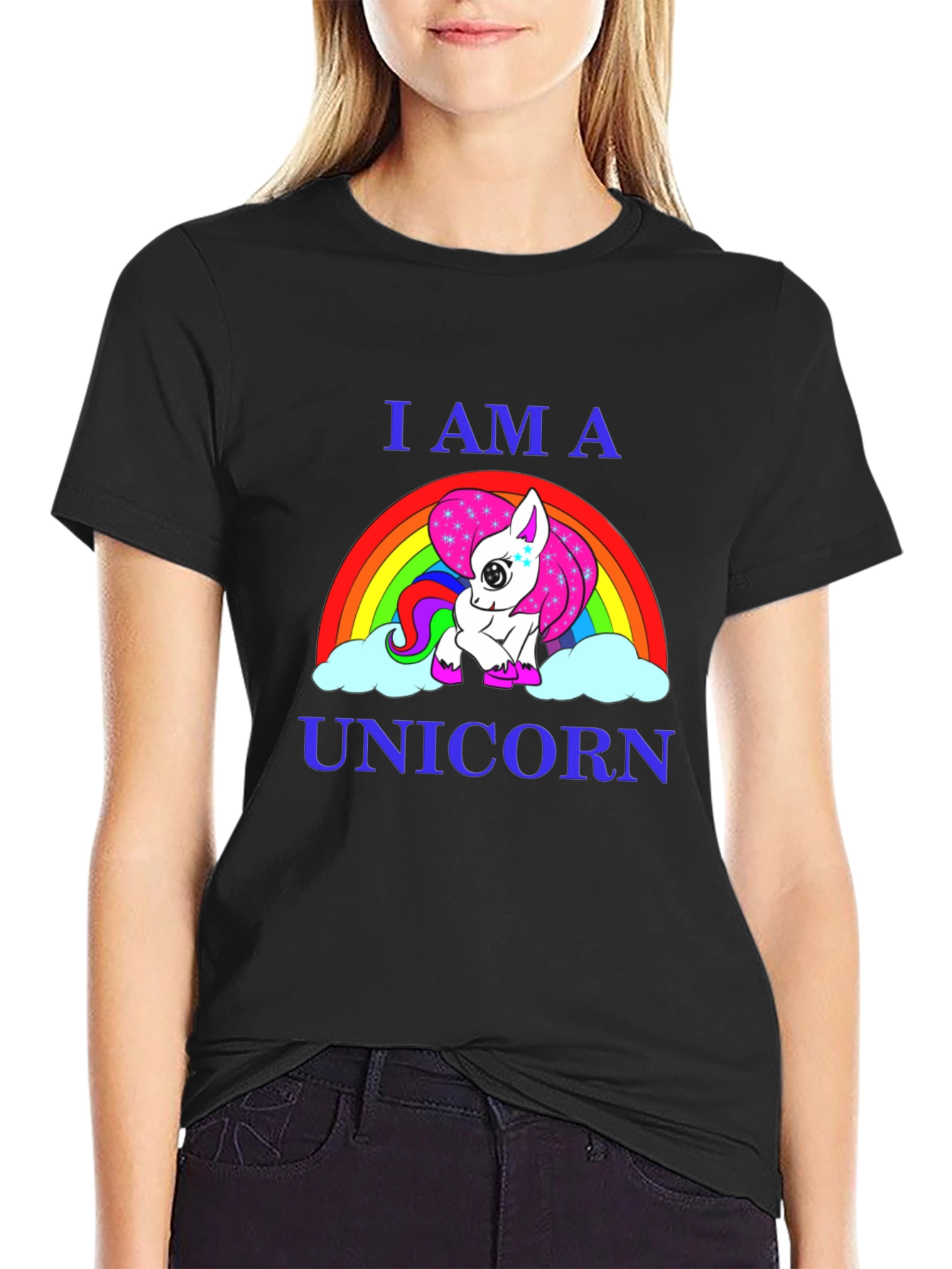 Black I Am A Unicorn Graphic T-Shirt view 2