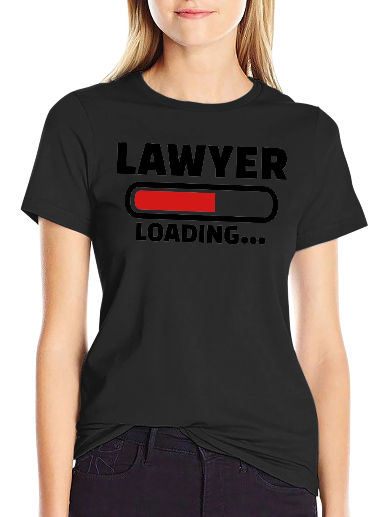 Black Lawyer Loading Funny T-Shirt view 2