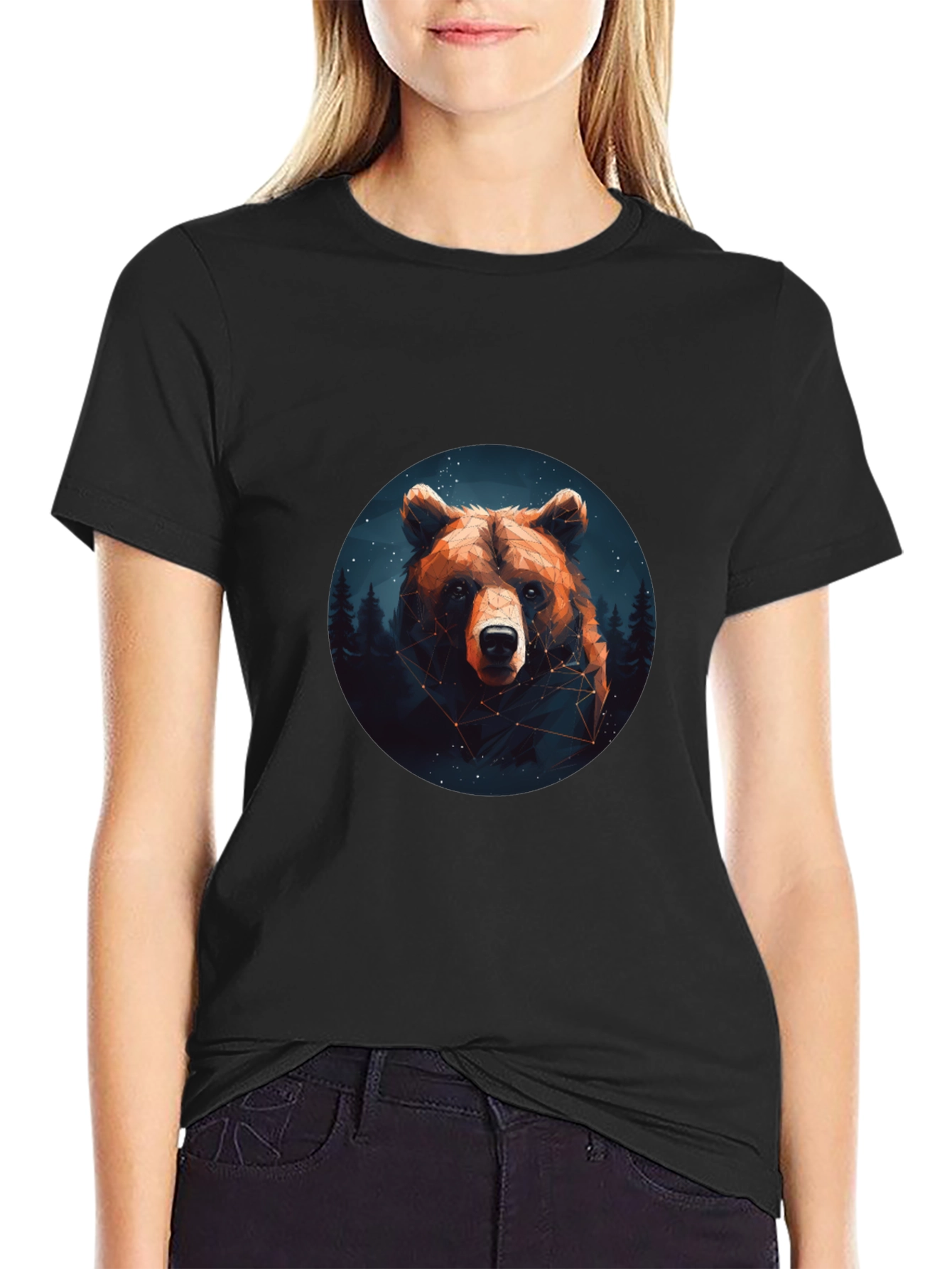 Black Bear Constellation Graphic Black T-Shirt view 2