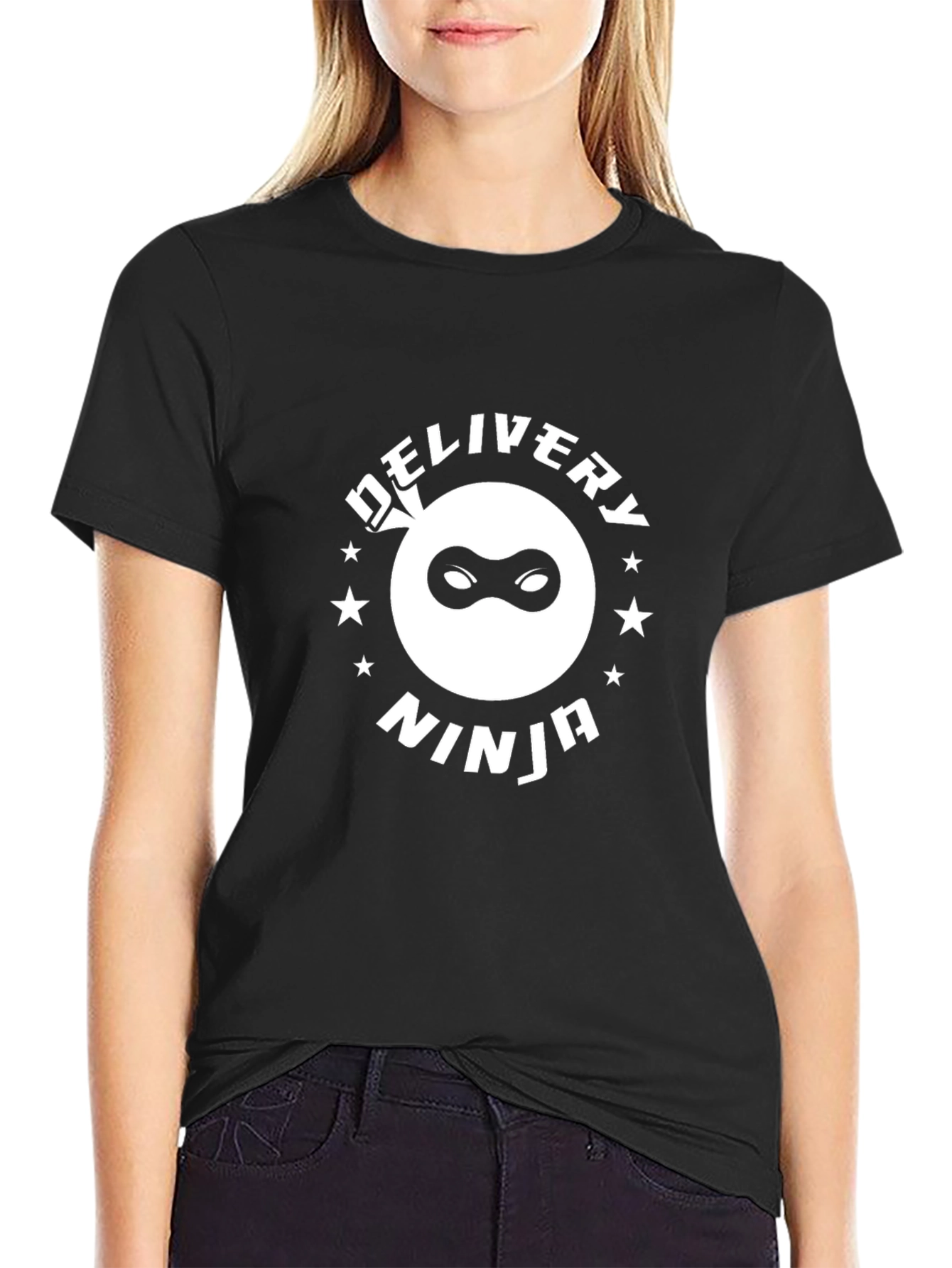 Black Delivery Ninja Graphic T-Shirt - Black view 2