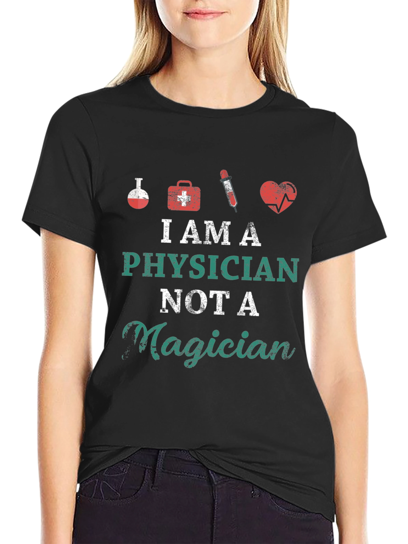 Black Physician Not A Magician Graphic Tee view 2