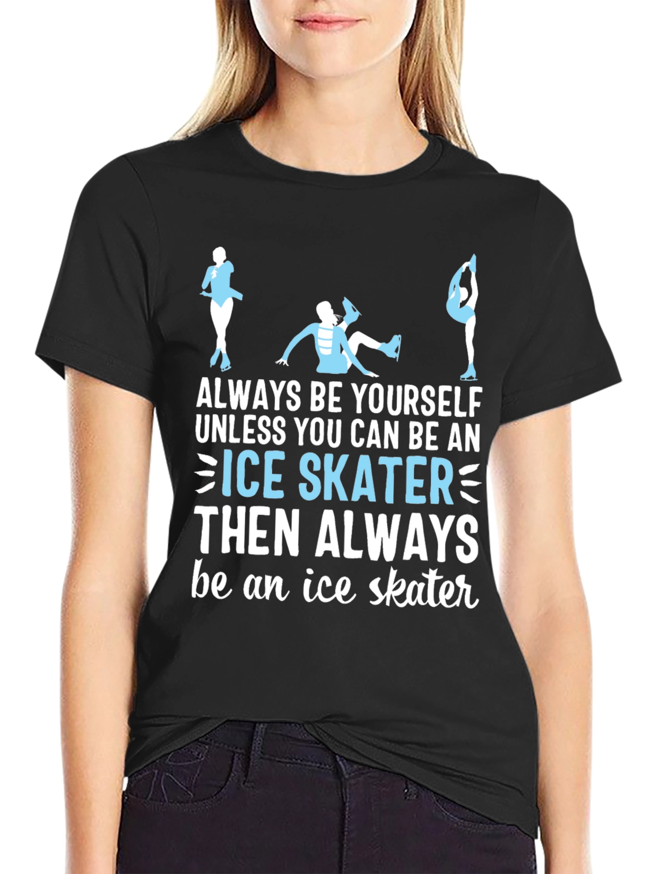 Black Ice Skater T-Shirt: Always Be Yourself Apparel view 2