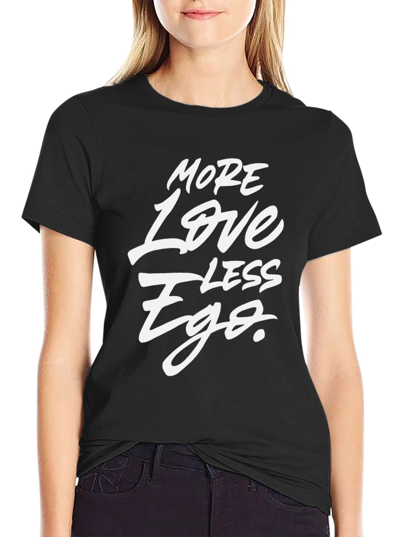 Black More Love Less Ego Graphic Tee view 2