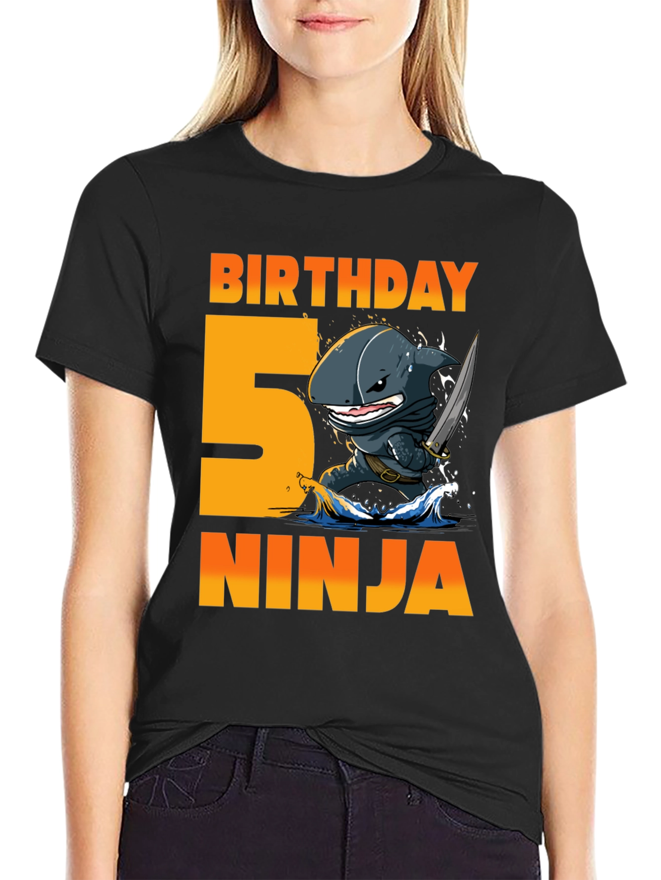 Black Birthday 5 Ninja T-Shirt view 2
