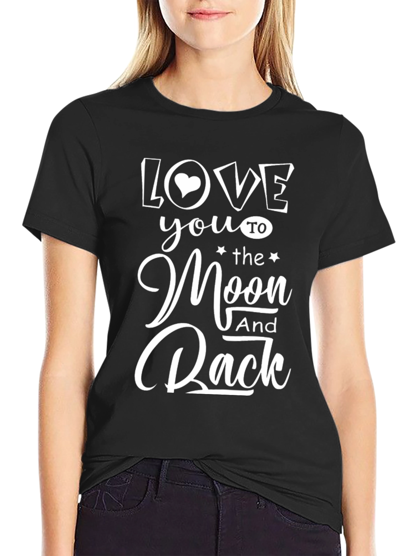 Black Love You to the Moon and Back Graphic Tee view 2