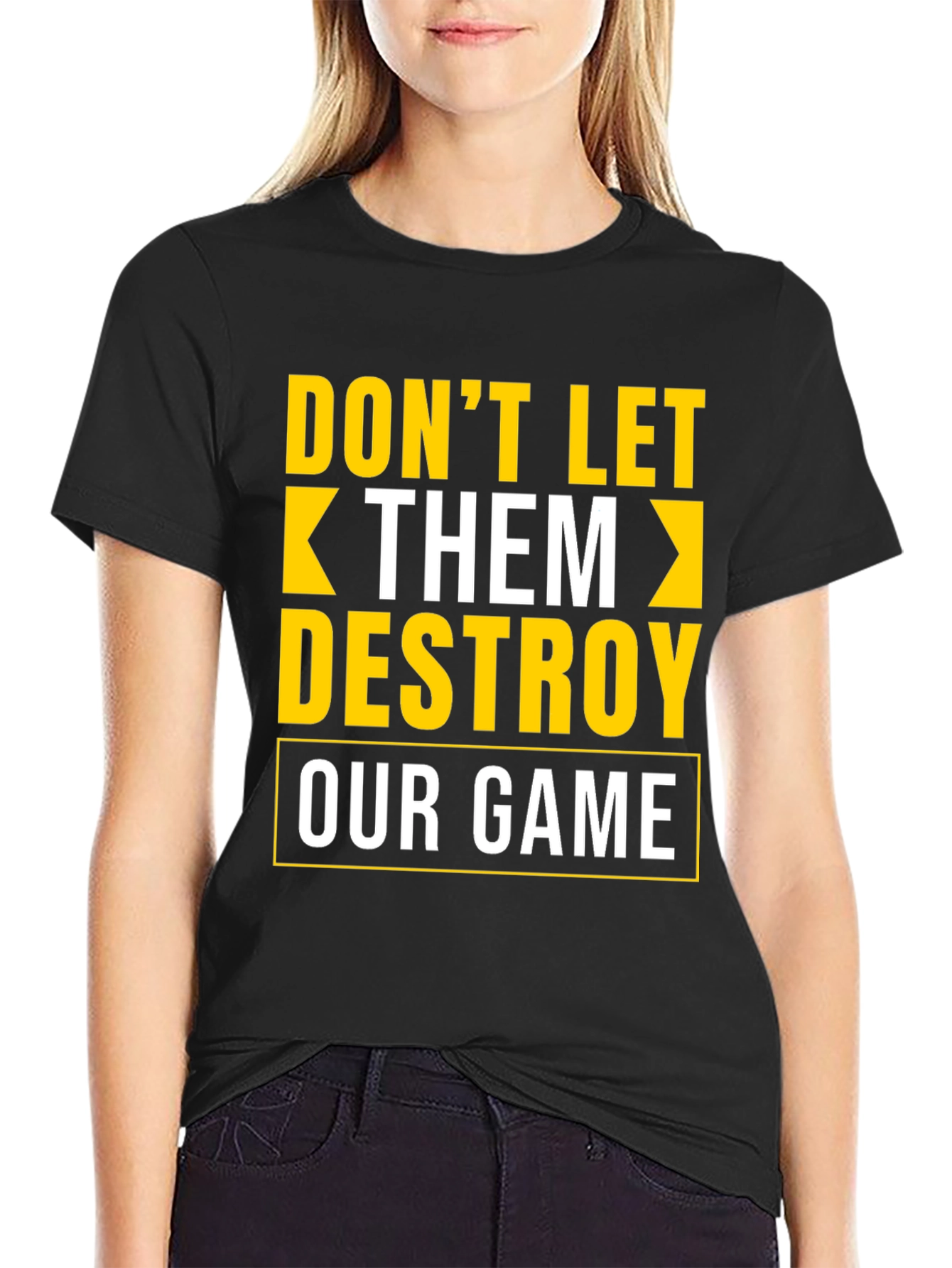 Black Don't Let Them Destroy Our Game Graphic Tee view 2