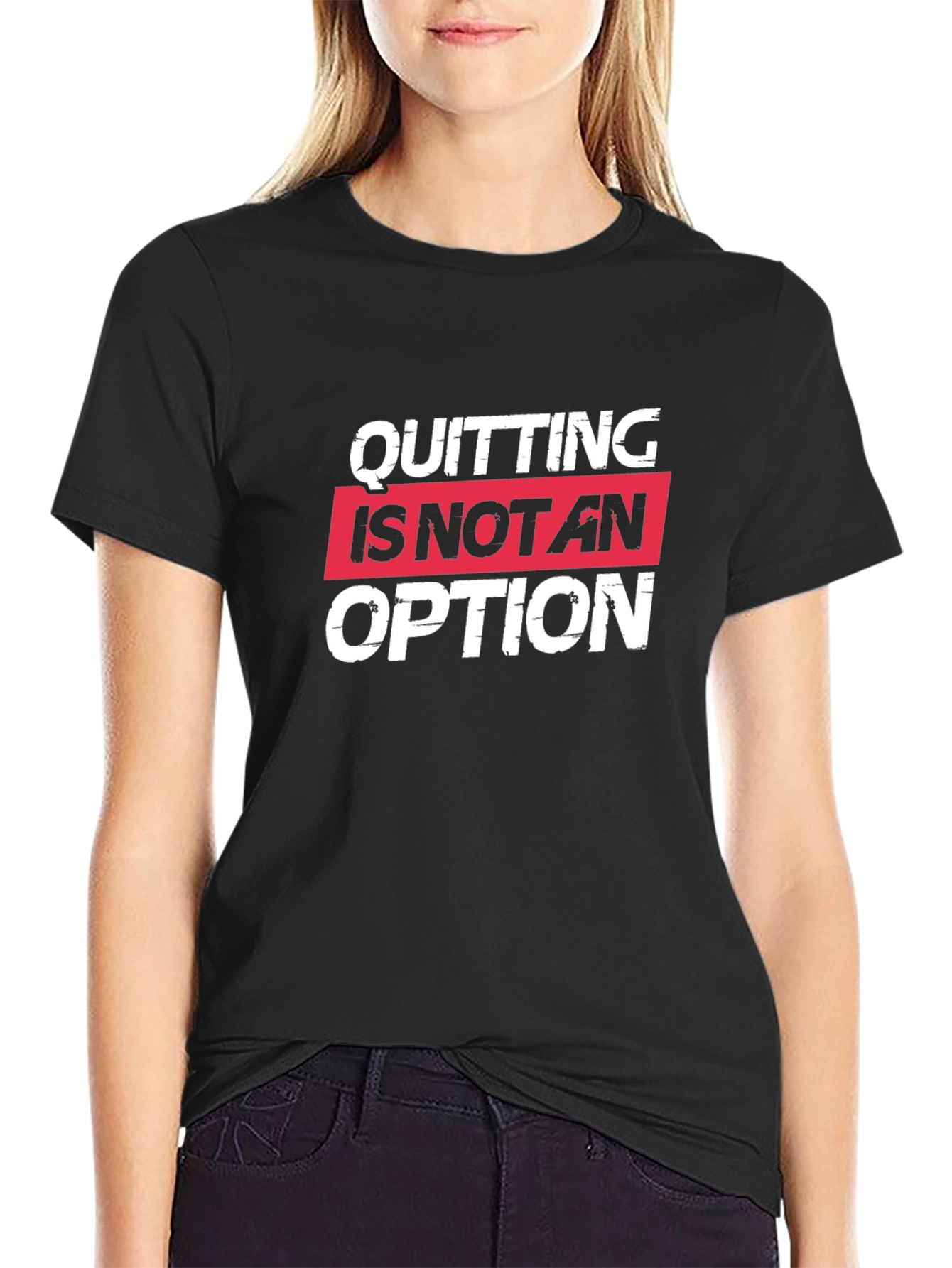 Black Quitting Is Not An Option Black Tee Shirt view 2