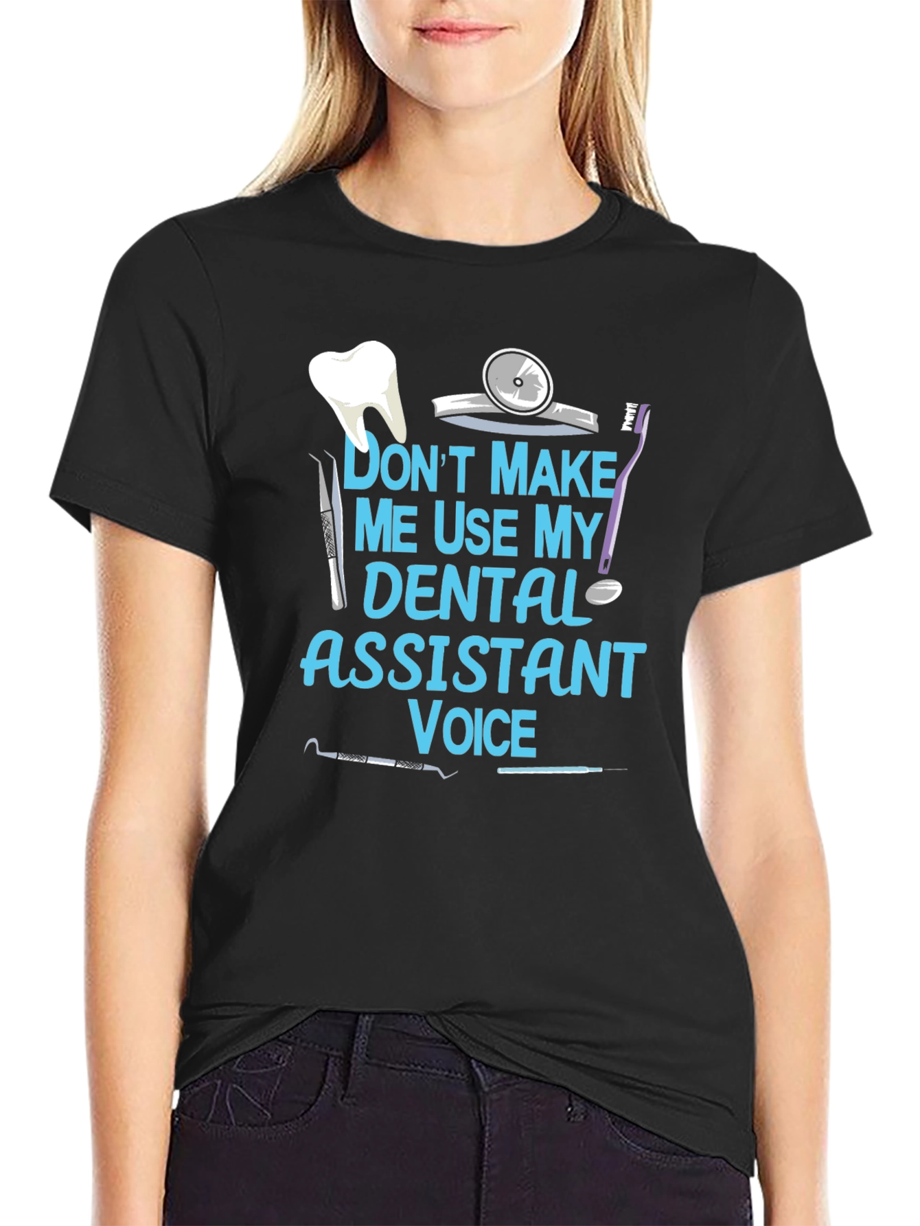 Black Dental Assistant Voice T-Shirt view 2
