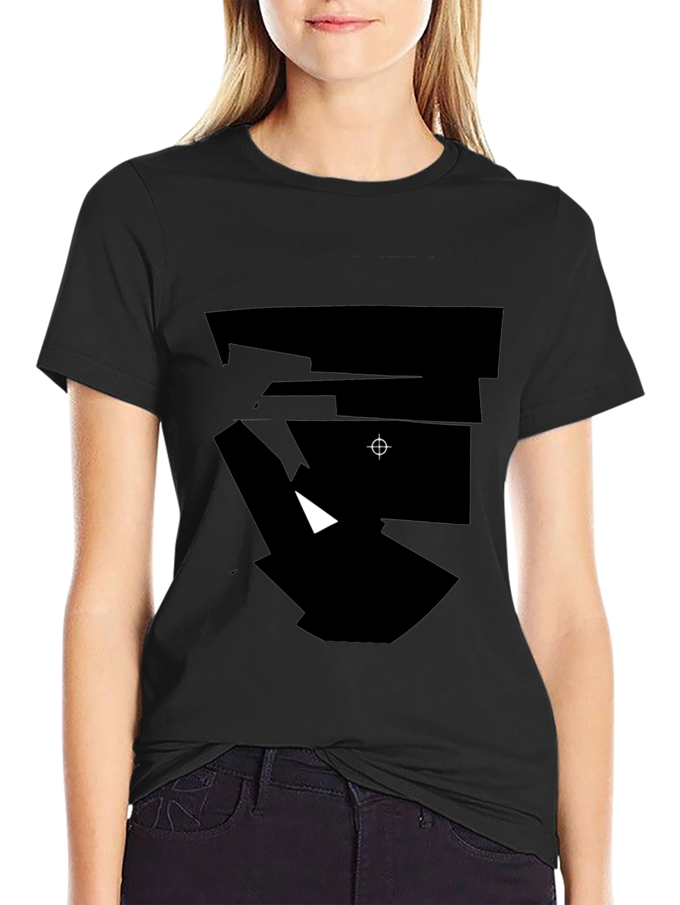 Black Abstract Black Graphic Tee - Modern Casual Wear view 2
