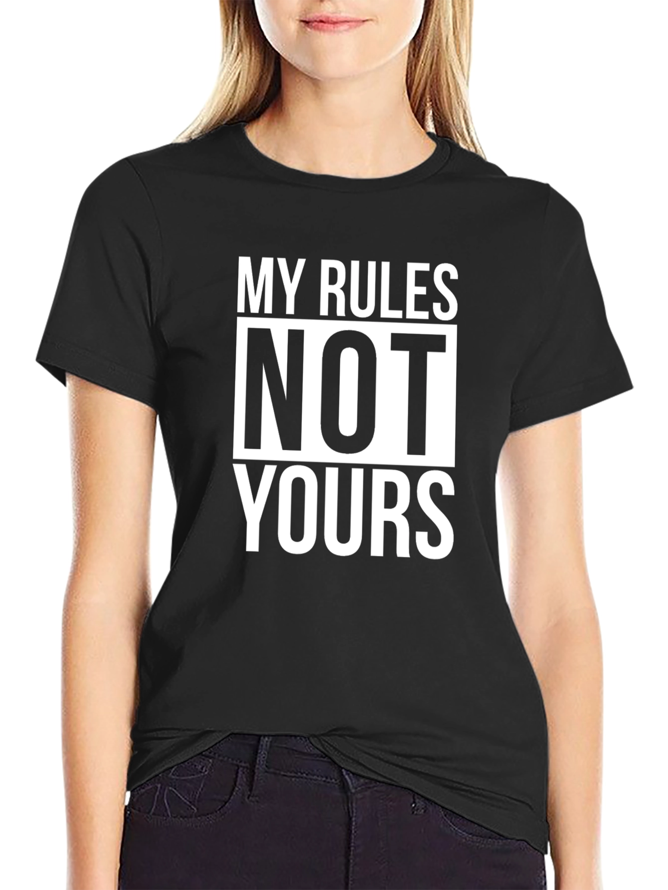 Black My Rules, Not Yours Graphic T-Shirt view 2
