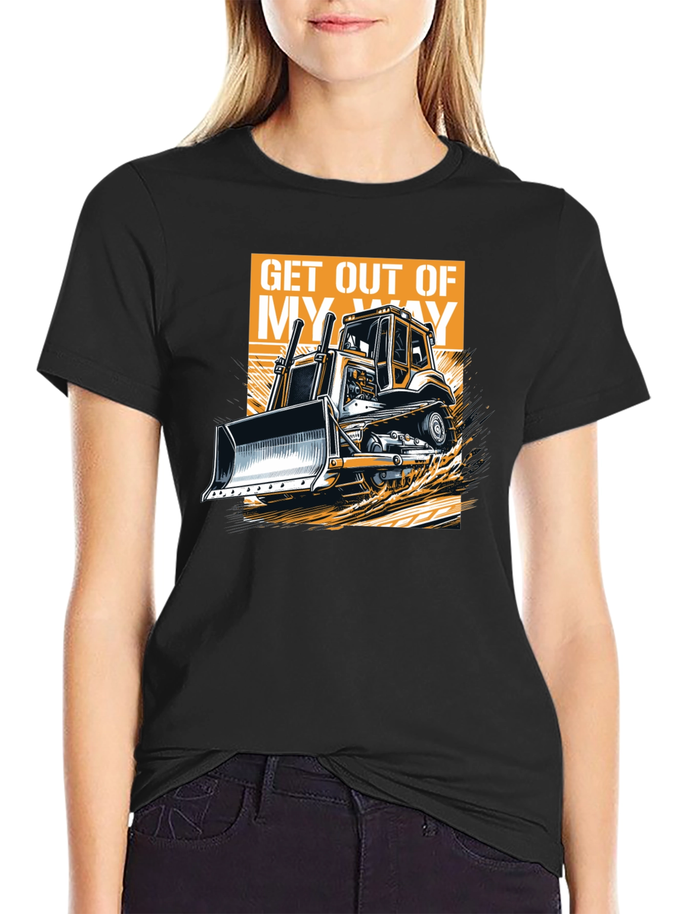 Black Bulldozer Graphic T-Shirt view 2