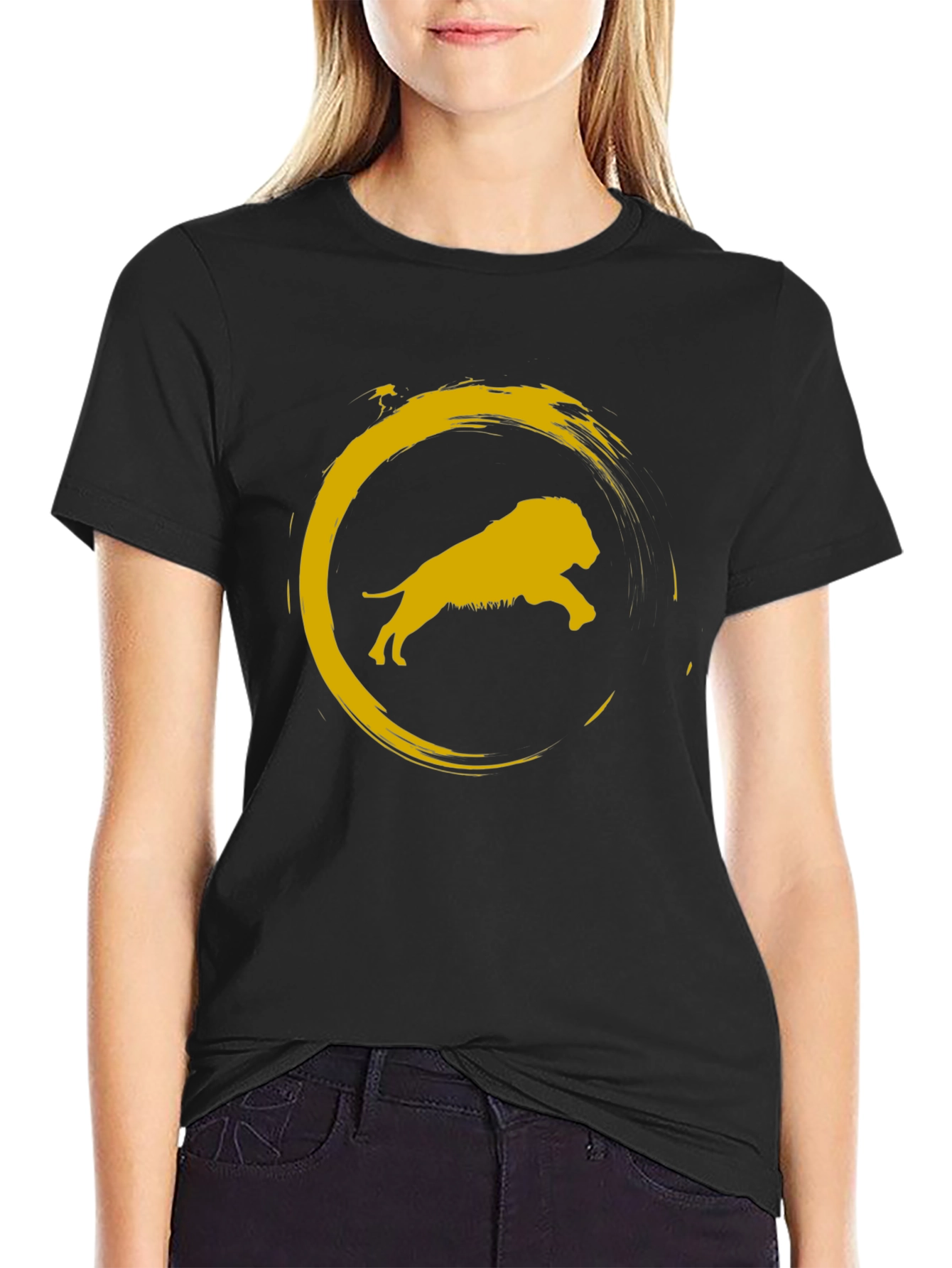 Black Lion Circle Graphic Tee - Stylish Menswear view 2