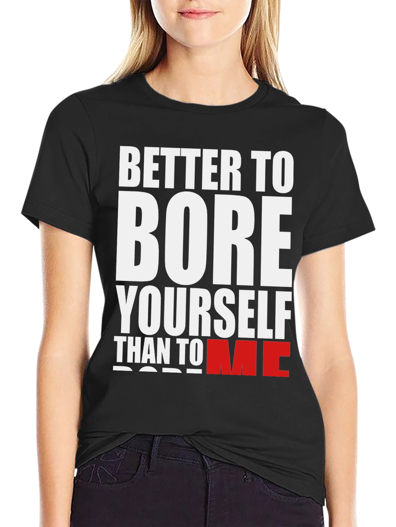 Black Better to Bore Yourself Graphic Tee view 2