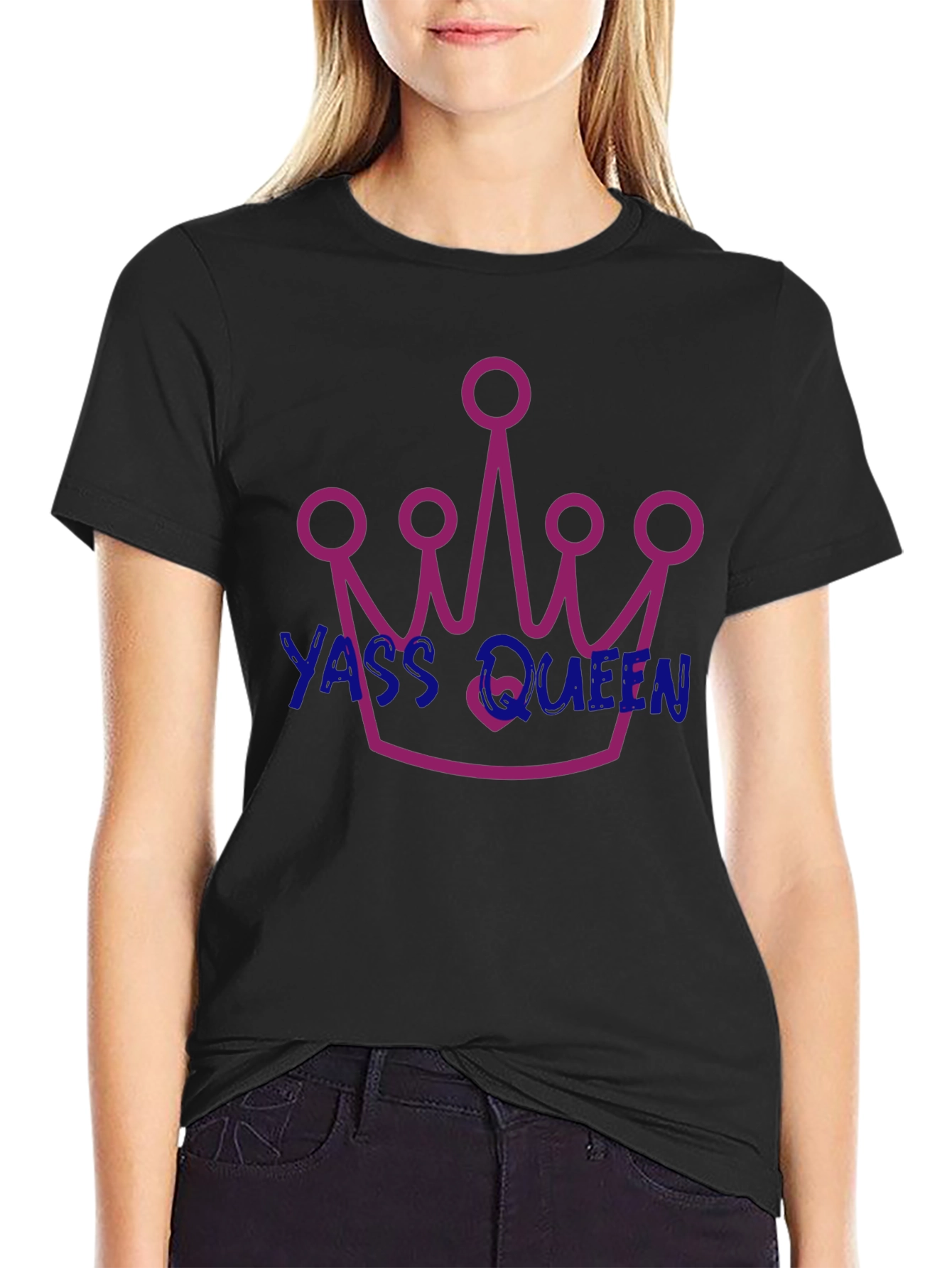 Black Yass Queen Graphic T-Shirt - Trendy and Fun! view 2