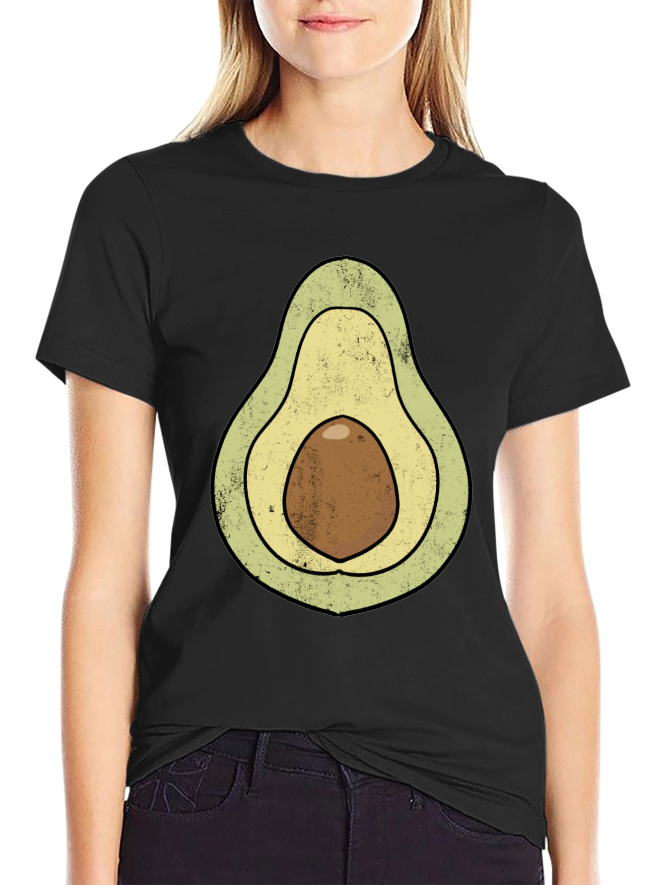 Black Avocado Graphic T-Shirt - Novelty Food Tee view 2