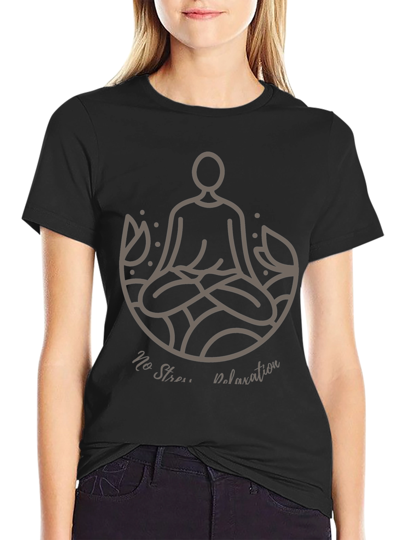 Black Zen Meditation T-Shirt - Relax & Unwind view 2