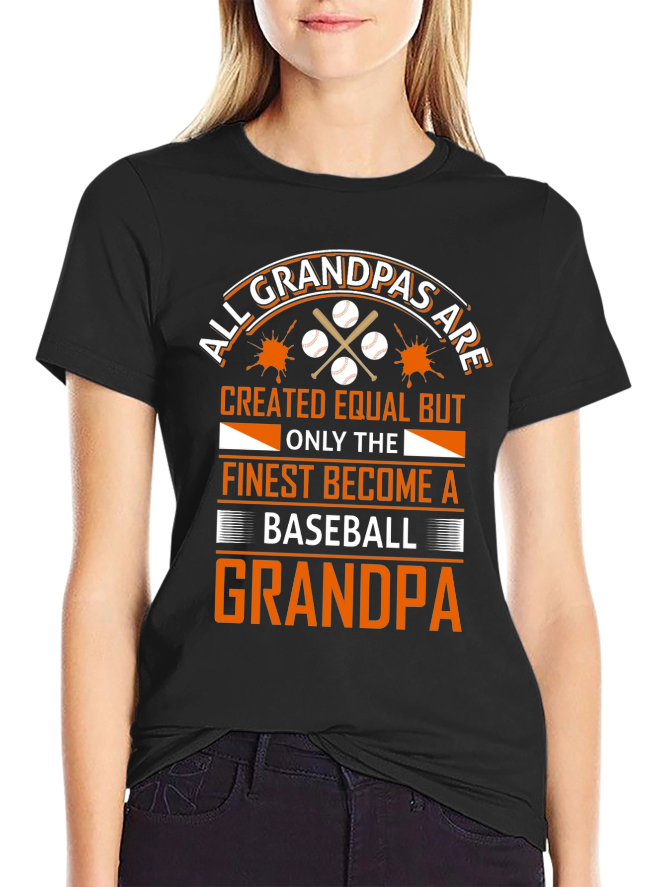 Black Baseball Grandpa T-Shirt - All Grandpas Created Equal view 2
