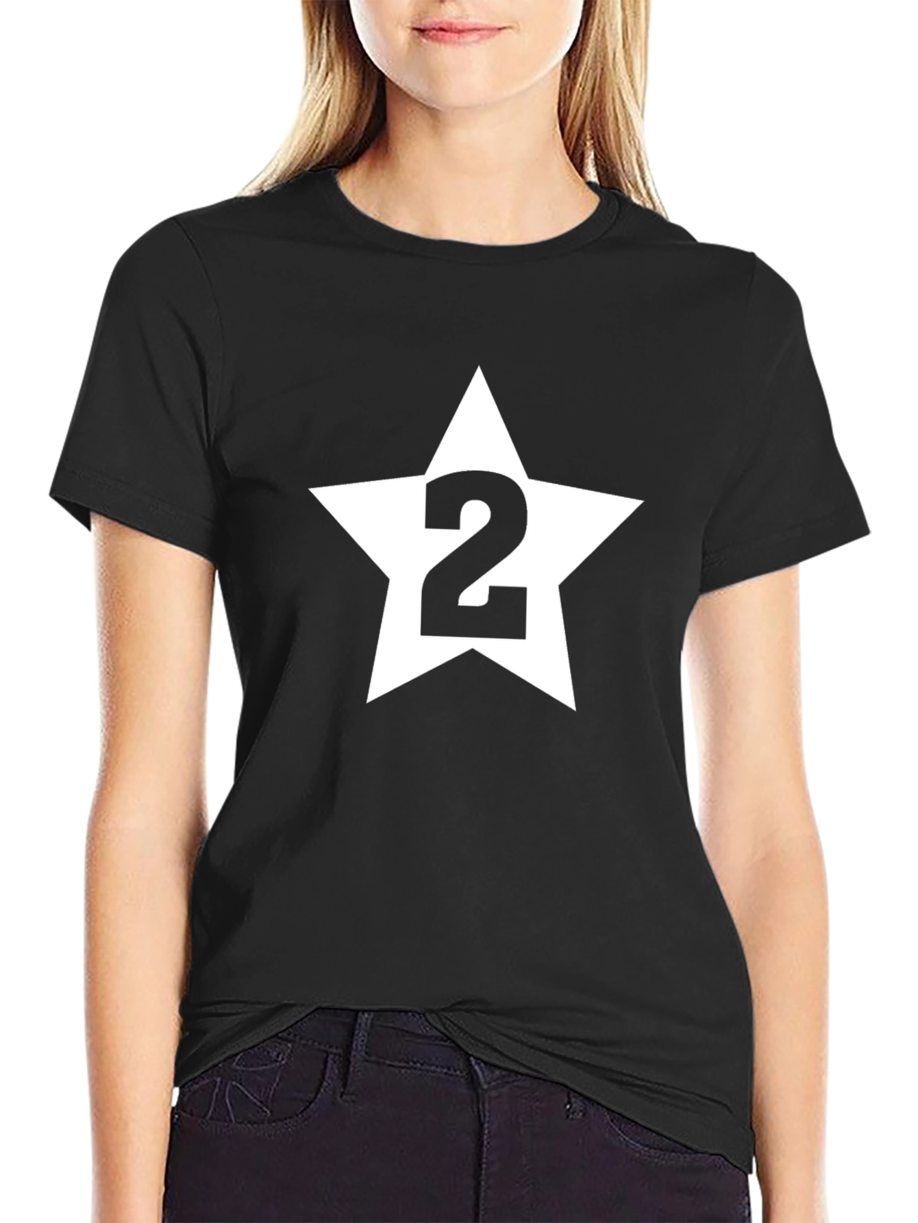 Black Star Number Two Black T-Shirt view 2
