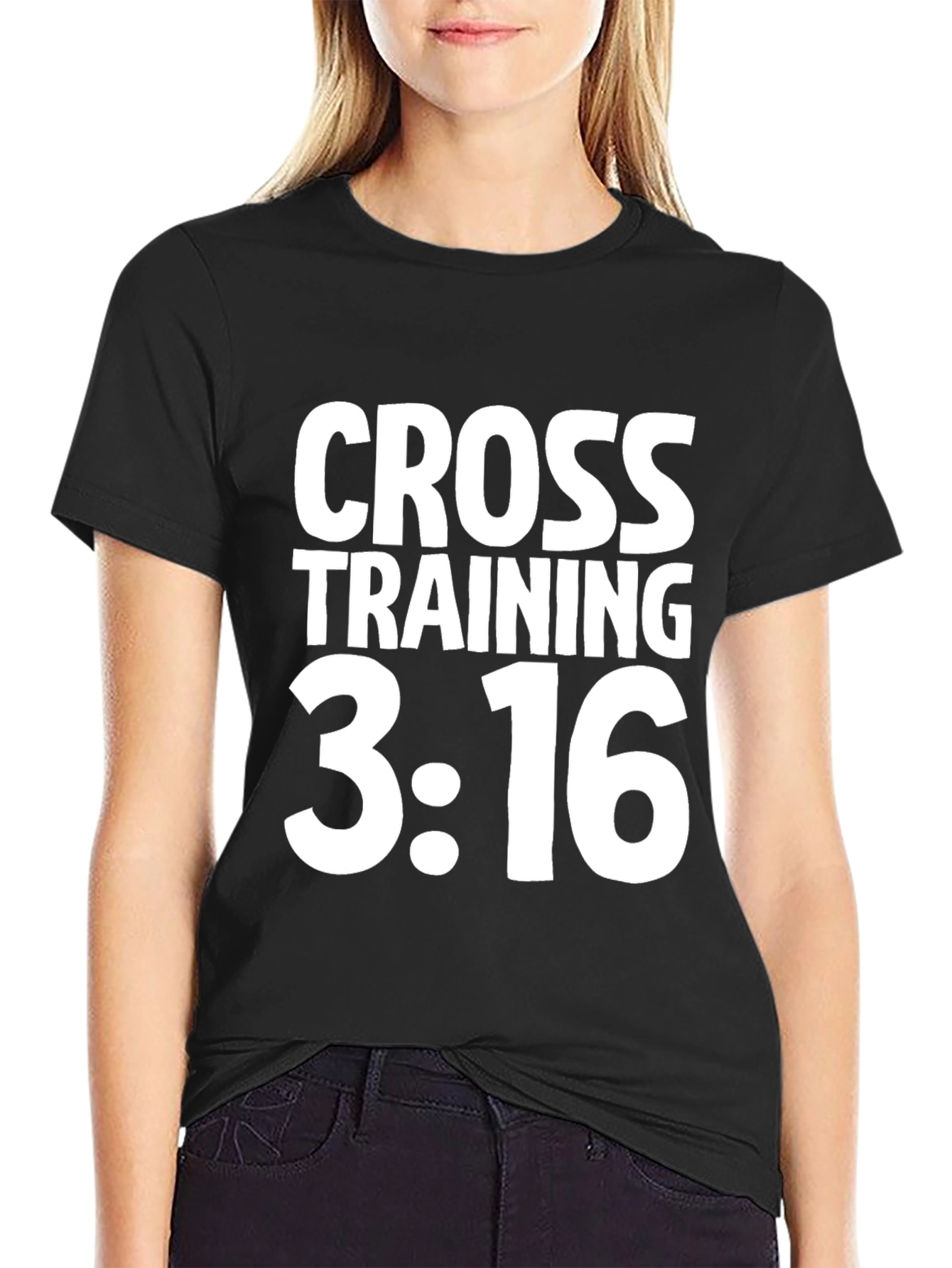Black Cross Training 3:16 Black T-Shirt view 2