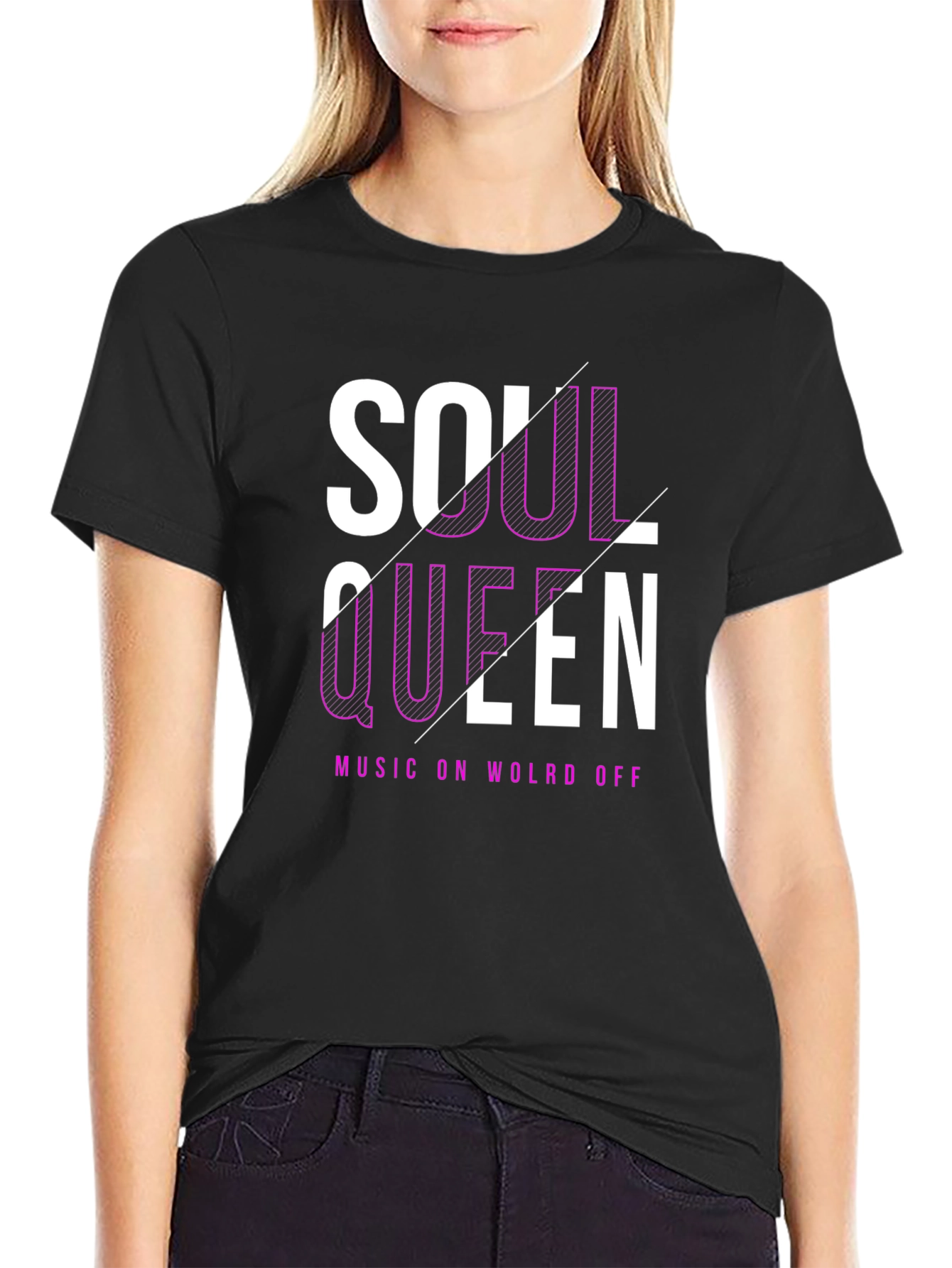 Black Soul Queen Black Graphic Tee view 2