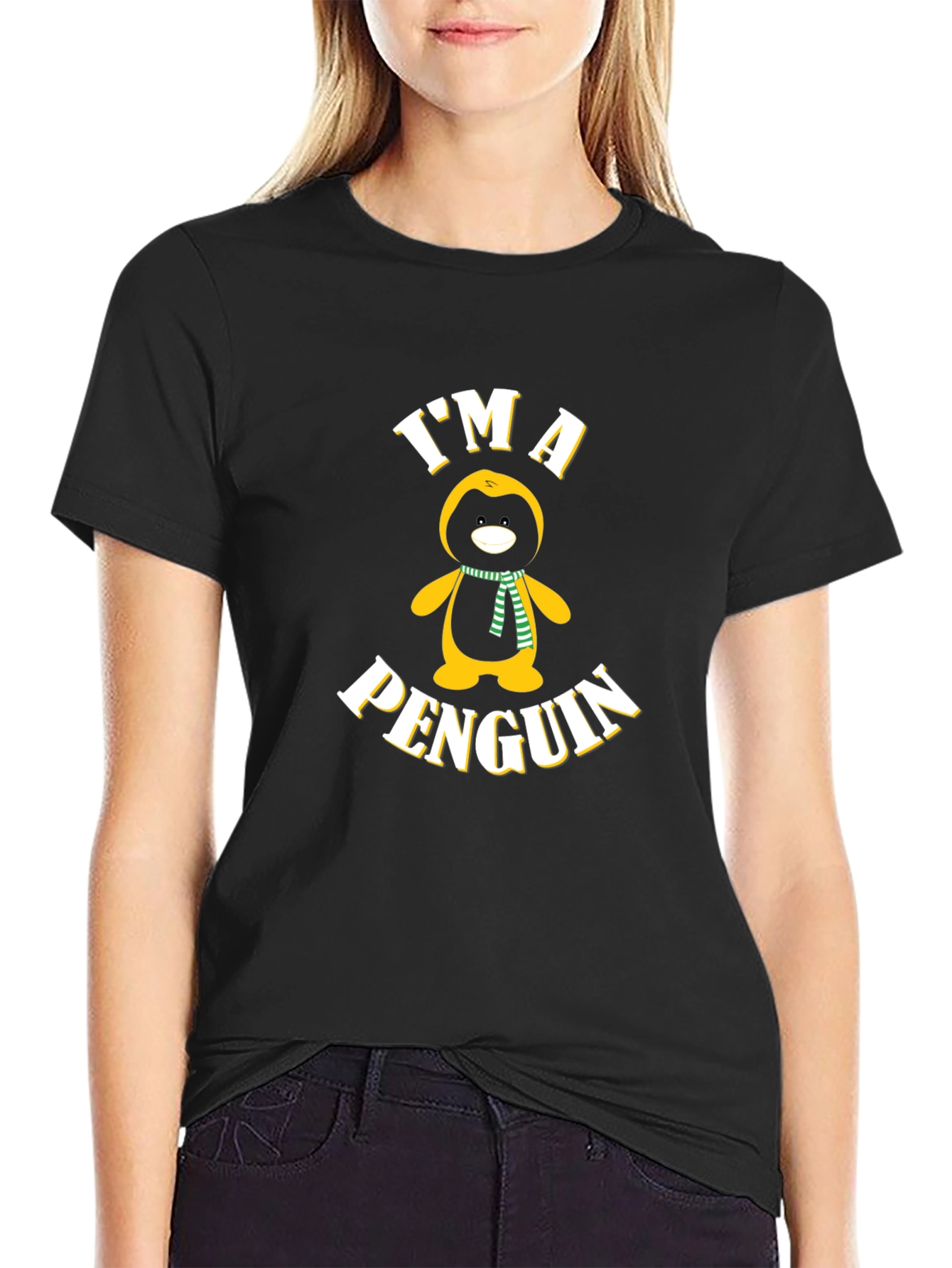 Black I'm A Penguin Graphic T-Shirt view 2