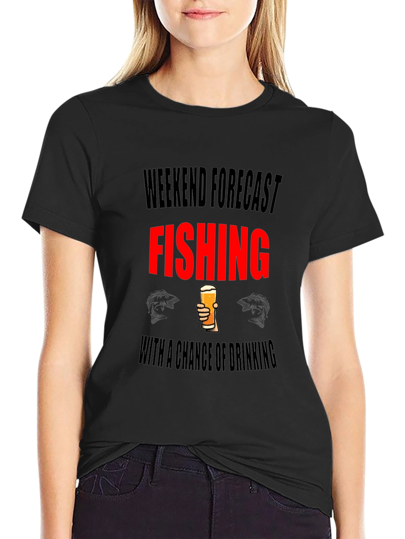 Black Weekend Fishing Forecast T-Shirt view 2