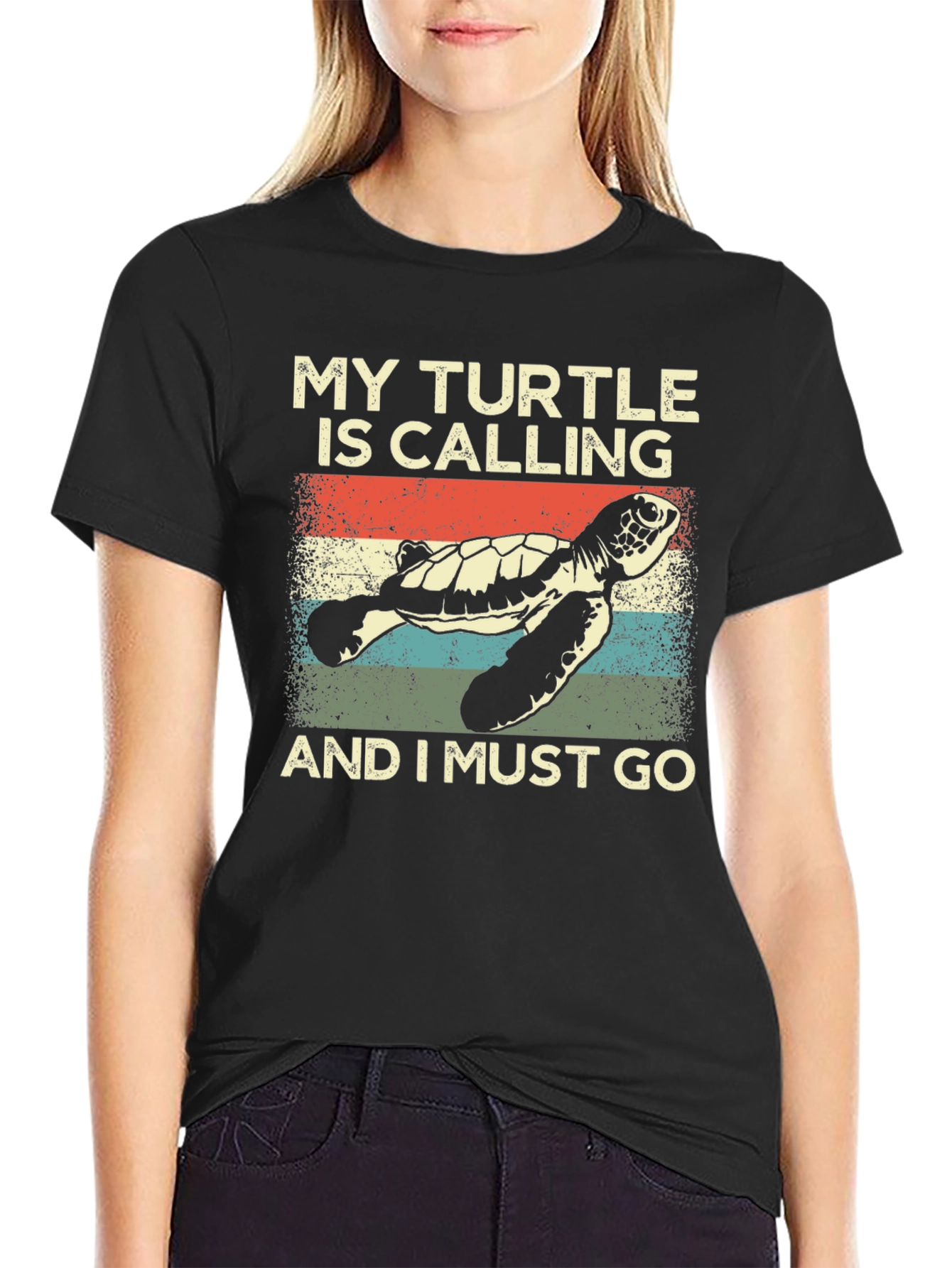 Black Turtle Calling T-Shirt - Must Go Tee view 2