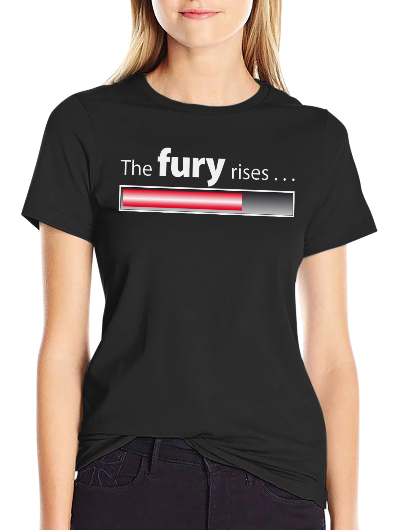Black The Fury Rises T-Shirt - Novelty Graphic Tee view 2