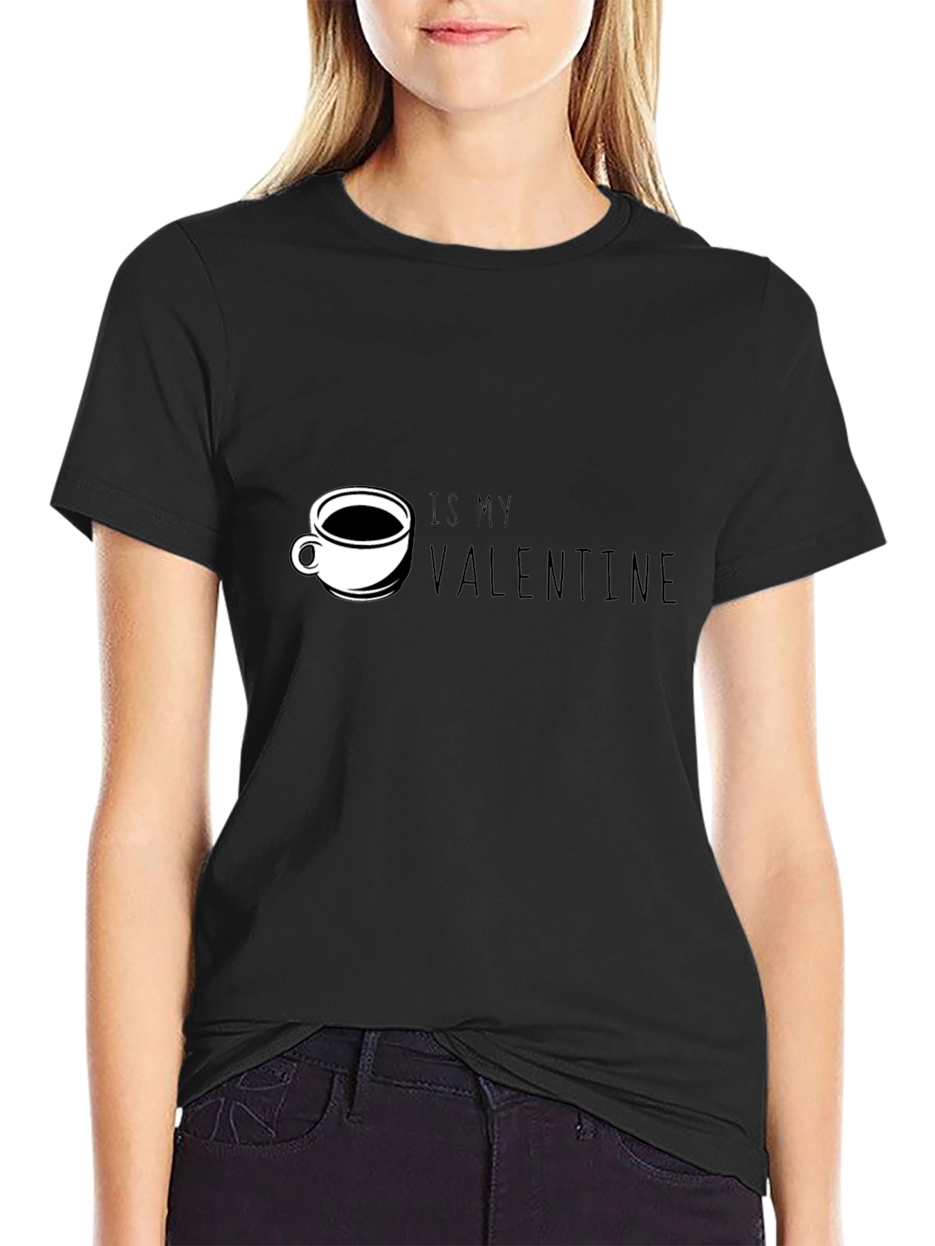 Black Coffee Is My Valentine T-Shirt - Perfect for Coffee Lovers! view 2