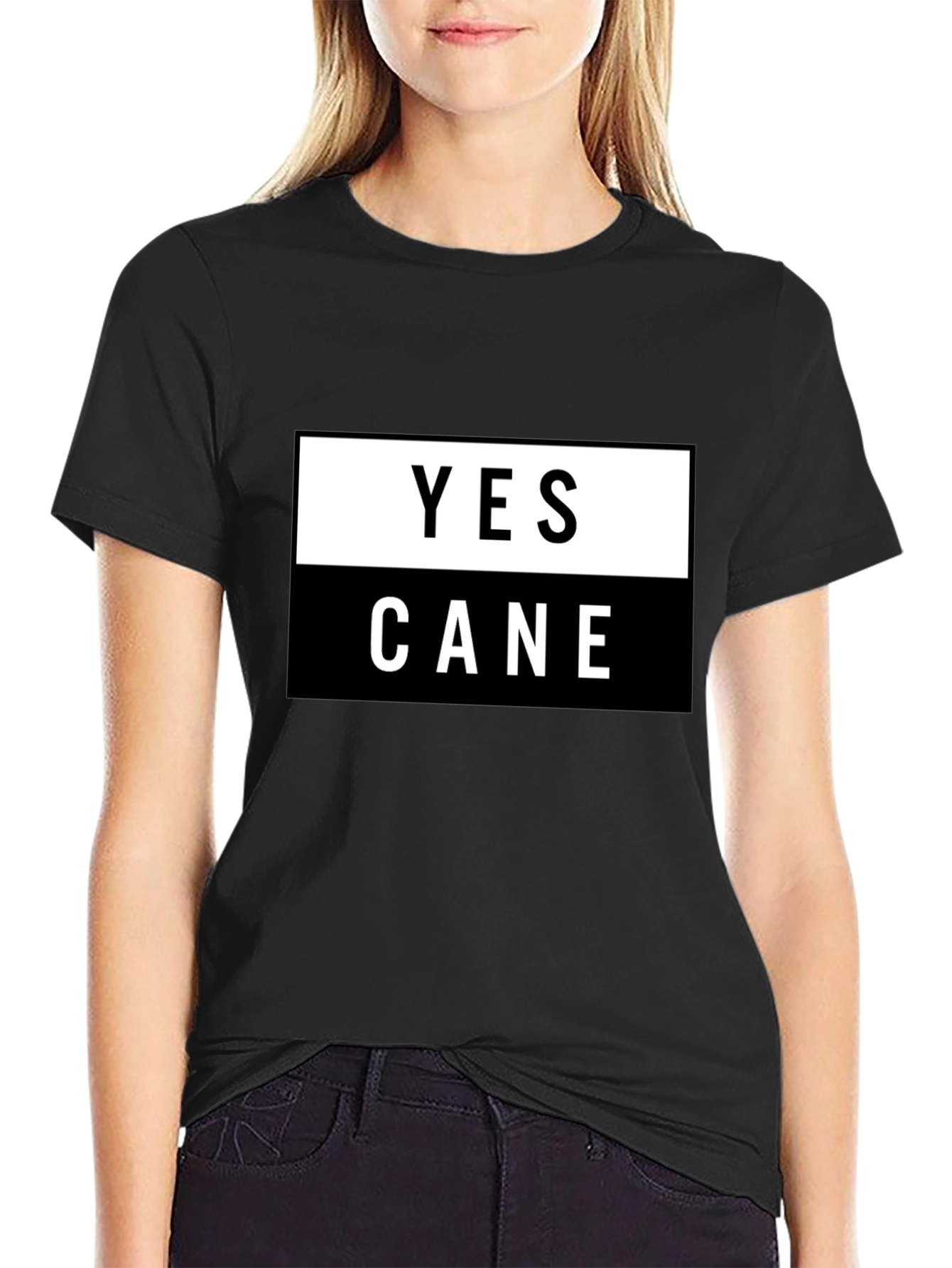 Black Yes Cane Graphic Tee - Stylish & Comfortable view 2