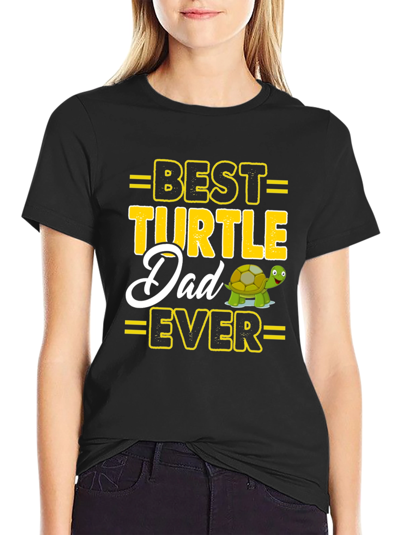 Black Best Turtle Dad Ever Graphic Tee view 2