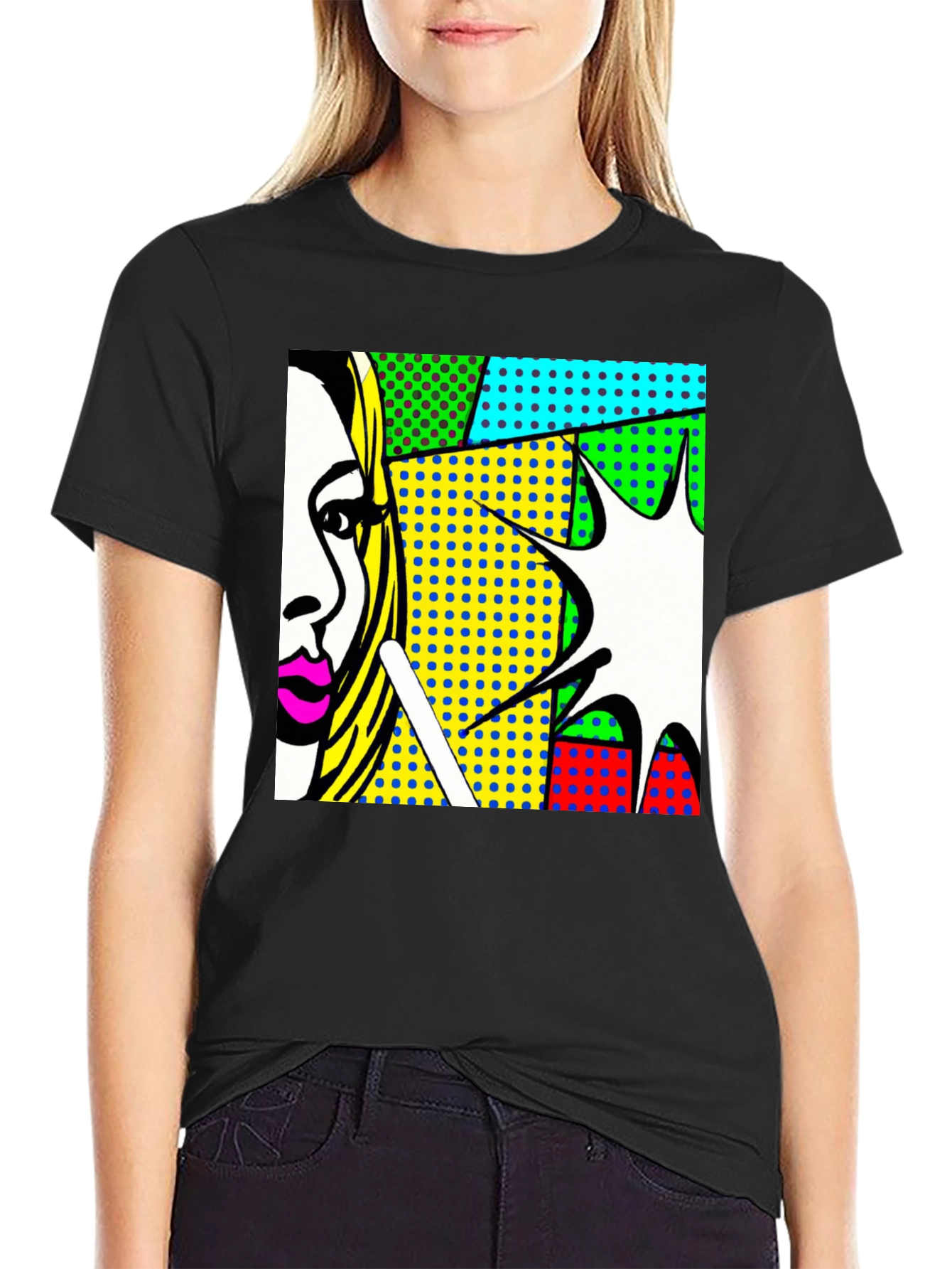 Black Pop Art Graphic Tee view 2