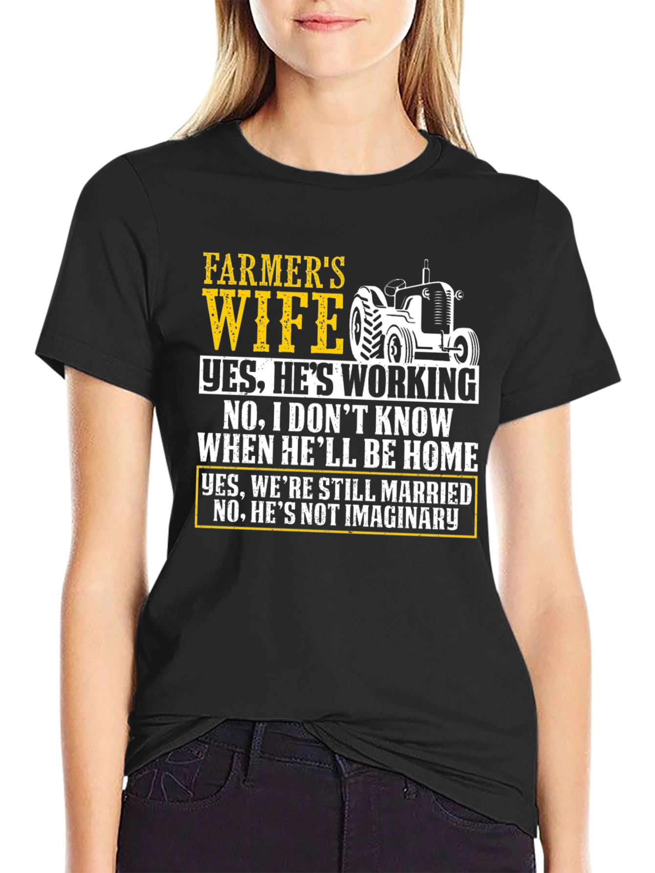 Black Farmer's Wife Novelty Graphic T-Shirt view 2