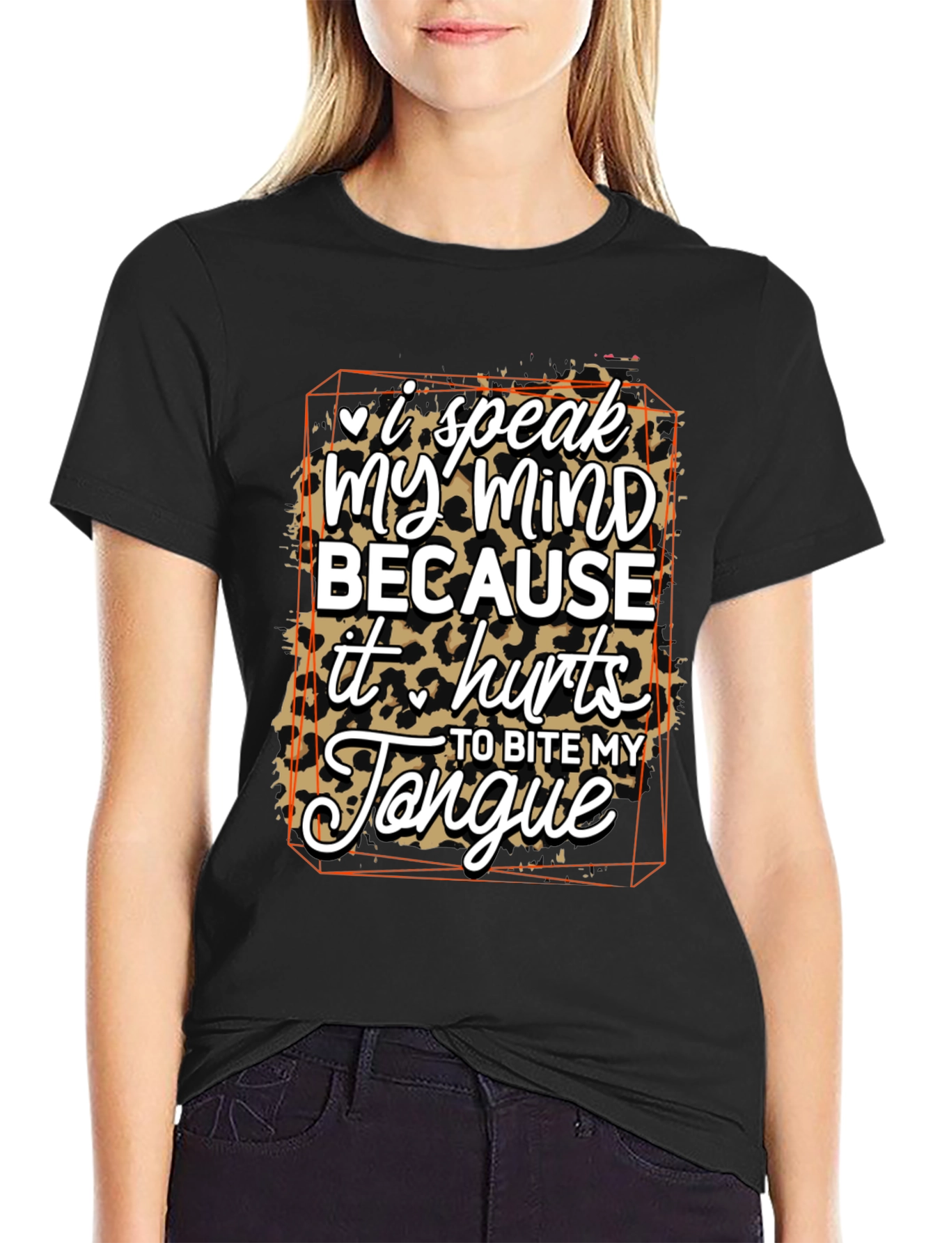 Black Mind Speak Graphic Tee - Bold Statement Shirt view 2