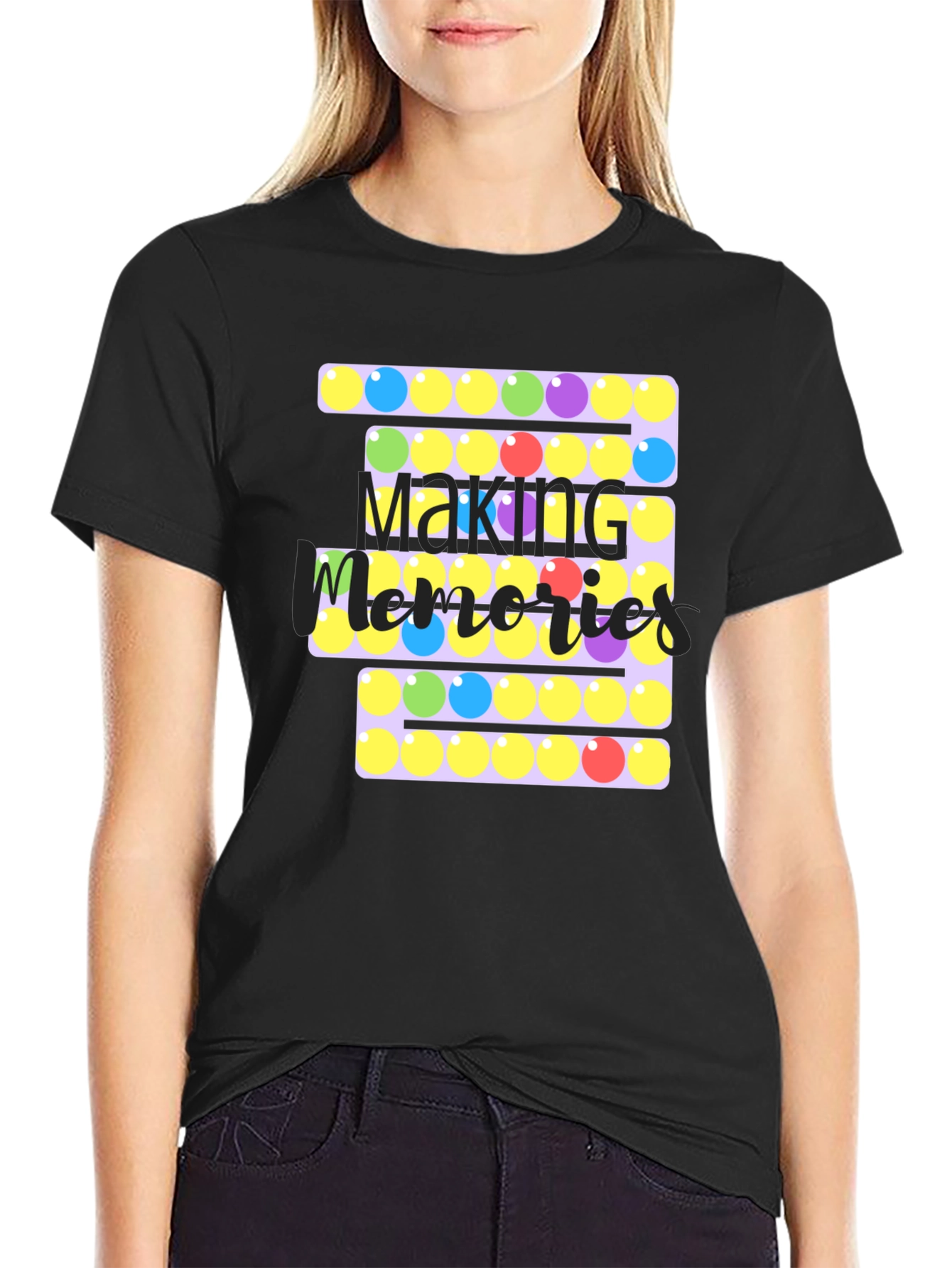 Black Making Memories Bubble Pop T-Shirt view 2