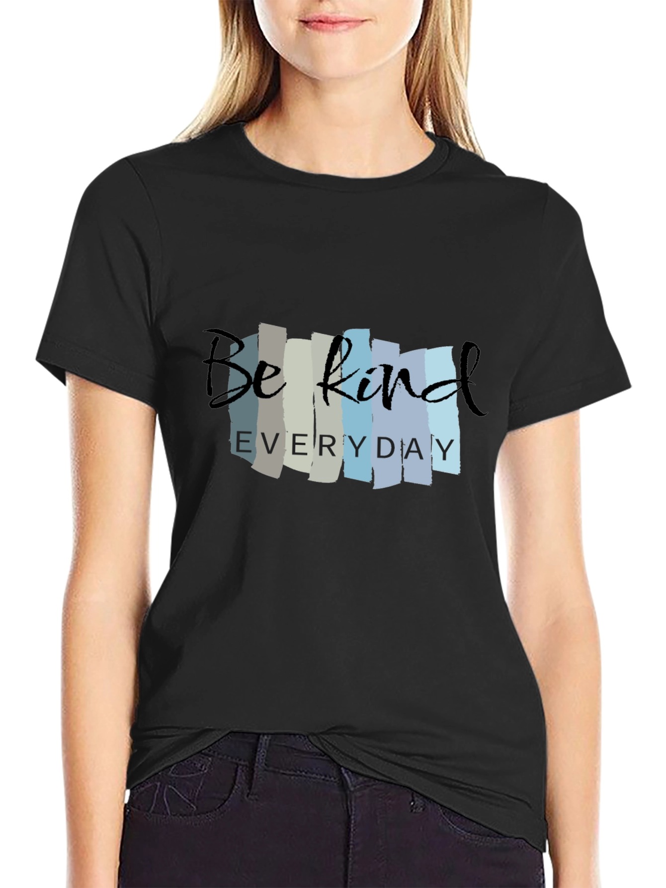 Black Be Kind Everyday Black Graphic T-Shirt view 2