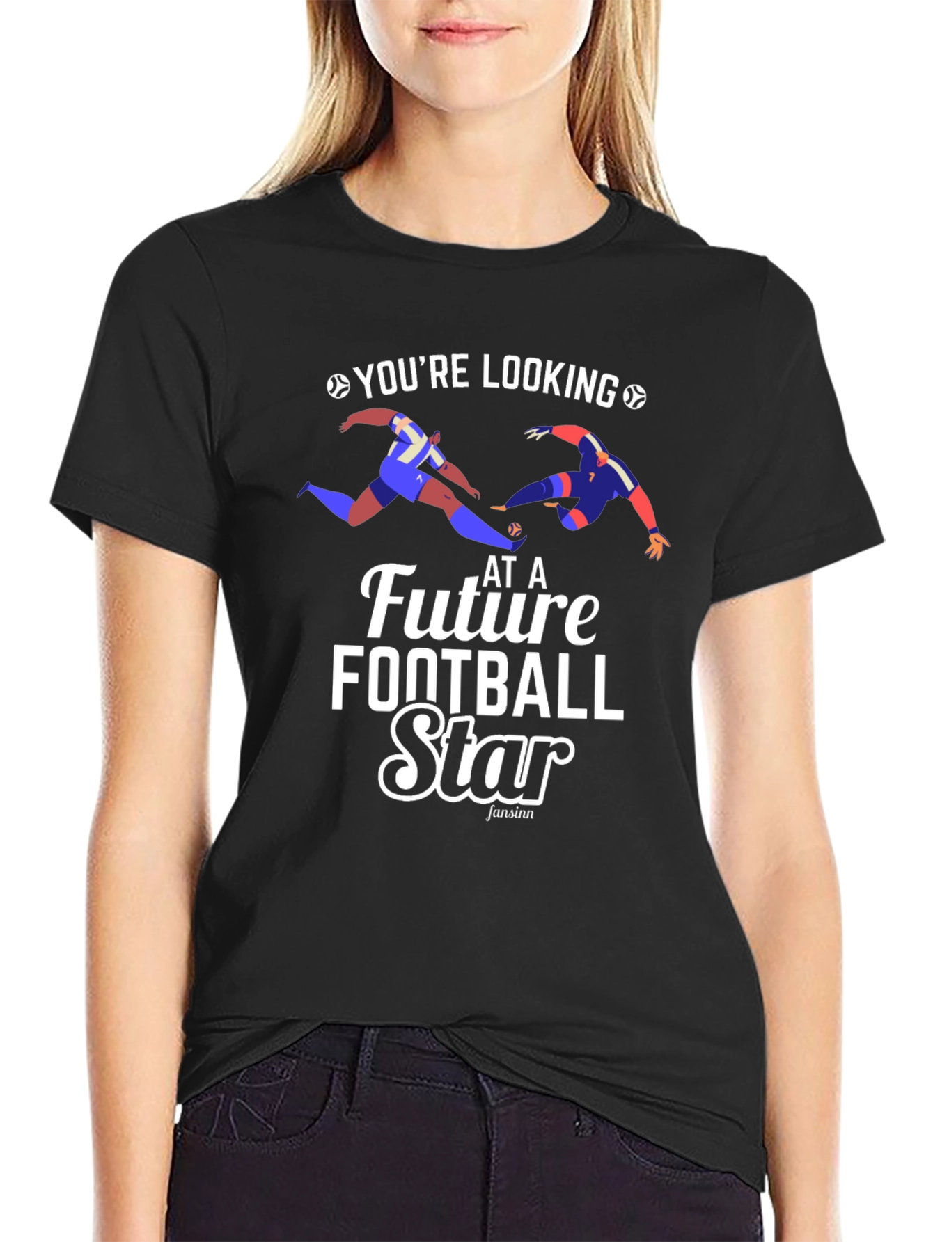 Black Future Football Star Black T-Shirt view 2