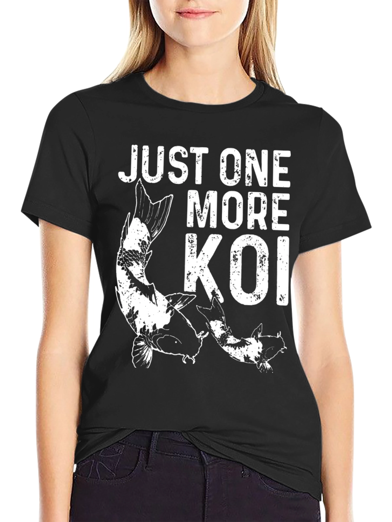 Black Just One More Koi Graphic Tee - Black view 2