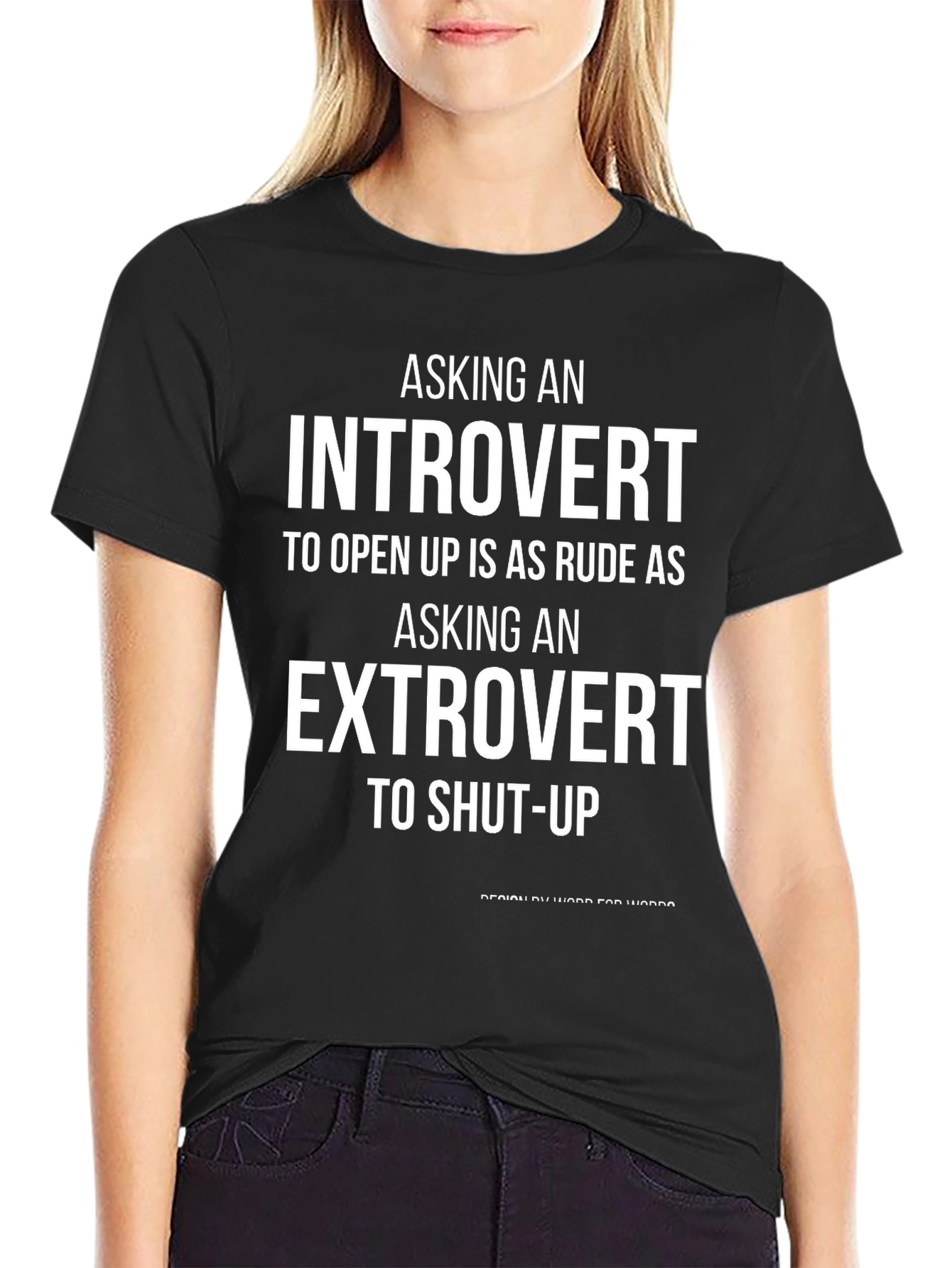 Black Introvert/Extrovert Statement T-Shirt view 2