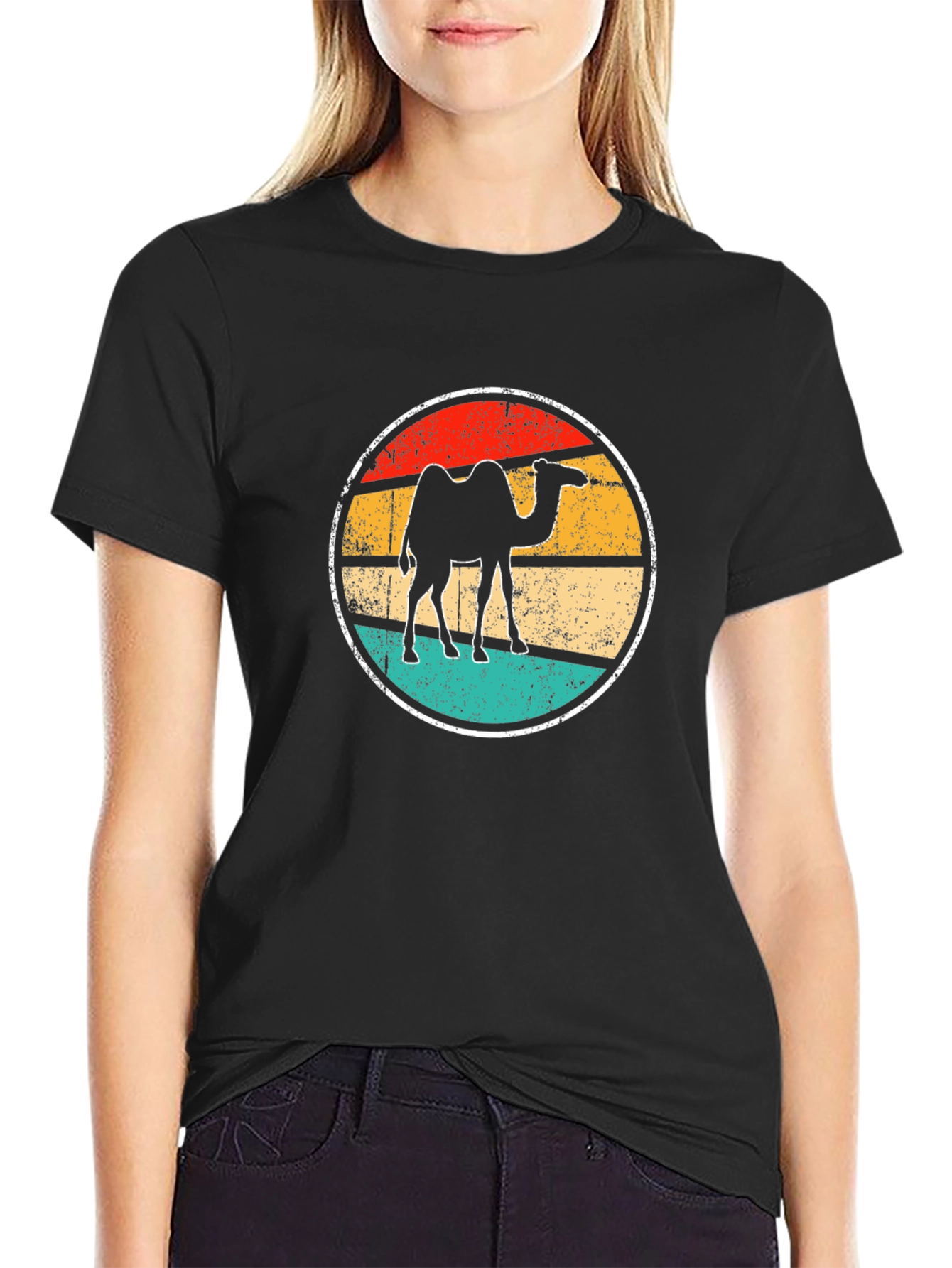 Black Retro Camel Graphic Tee - Black T-Shirt view 2