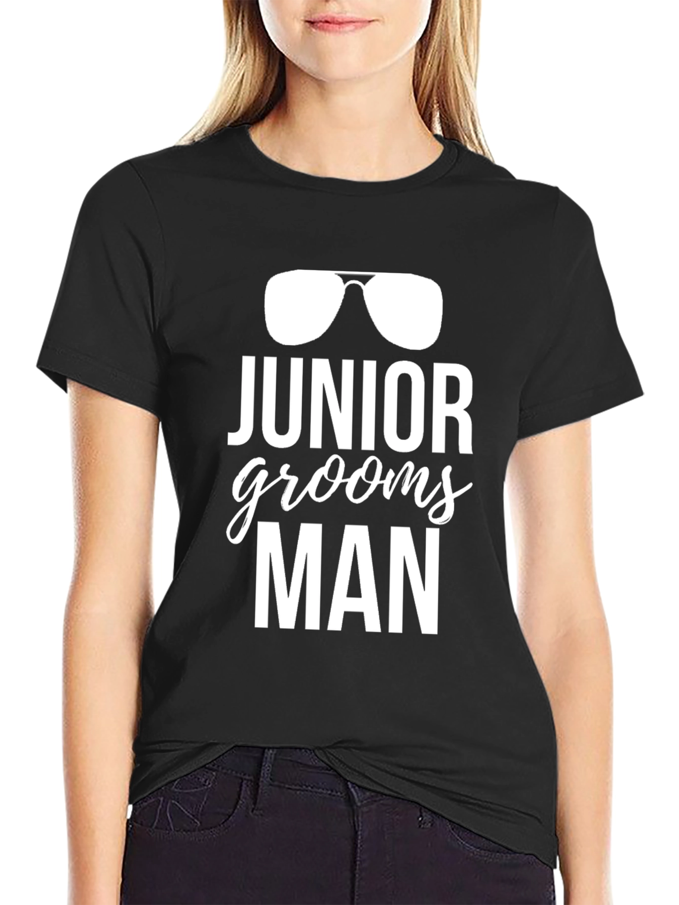 Black Junior Groomsman Graphic Tee view 2