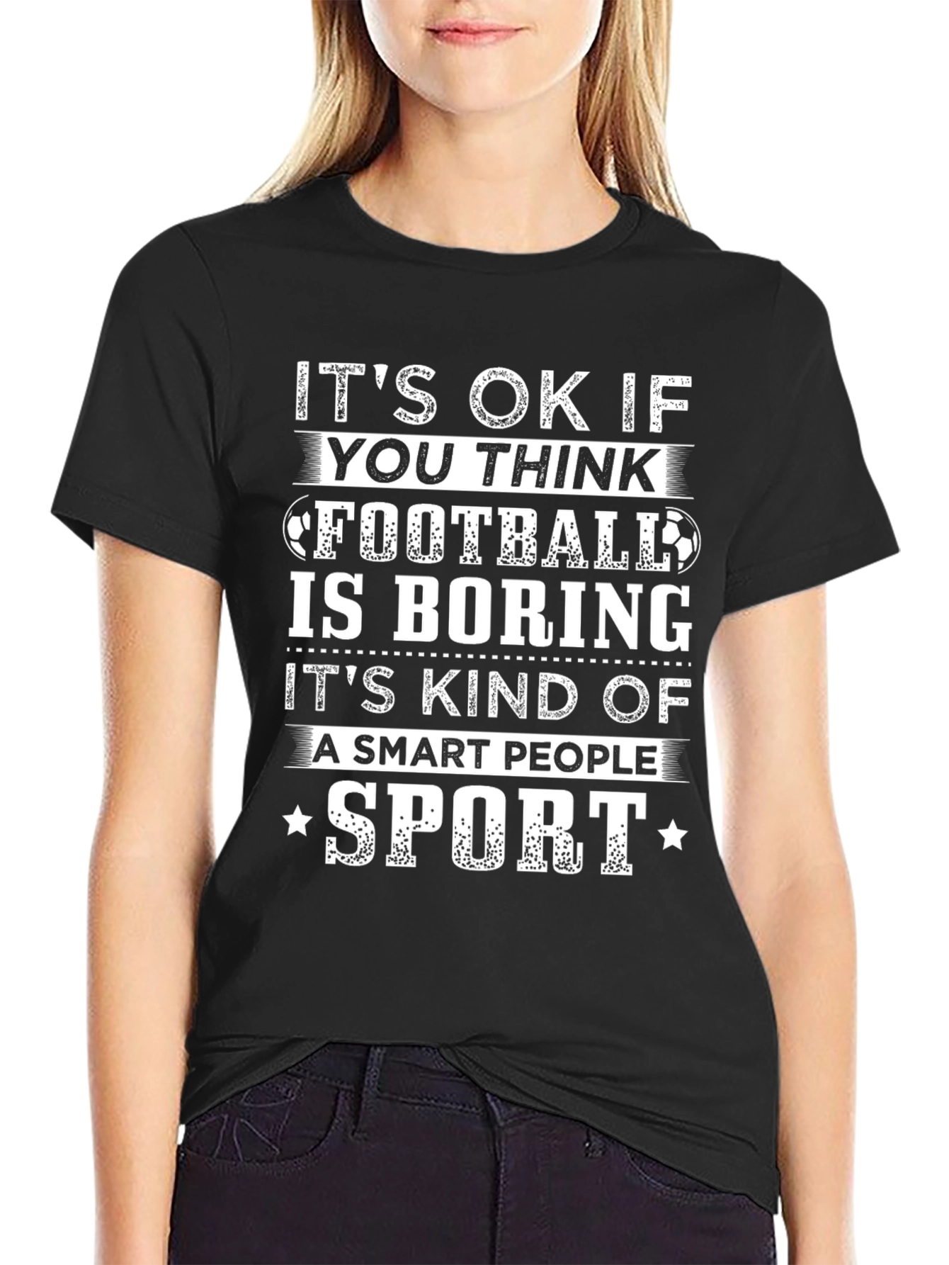 Black Smart People Sport Football T-Shirt view 2