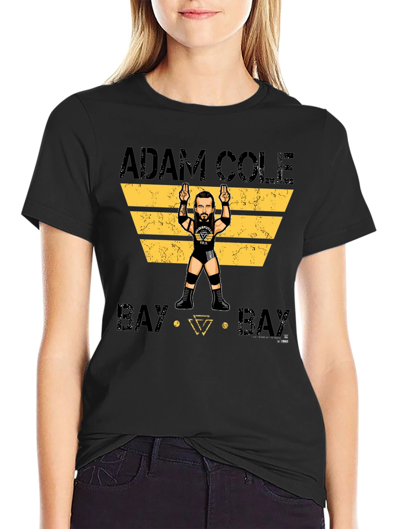 Black Adam Cole Bay Bay T-Shirt Wrestling Fan Apparel view 2