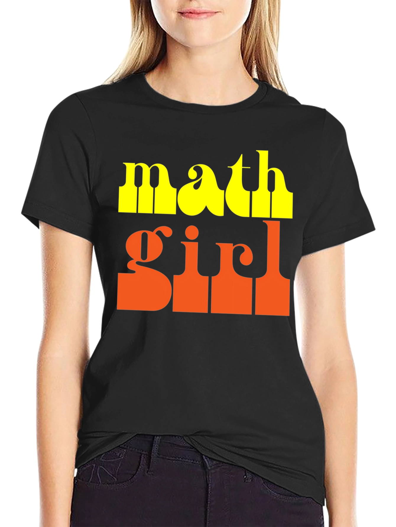 Black Math Girl Graphic T-Shirt view 2