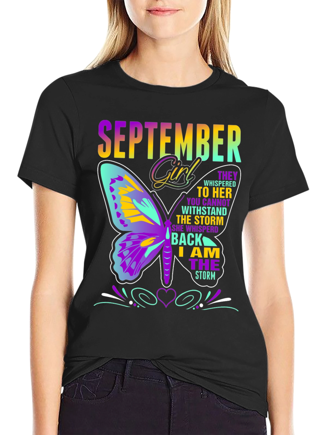 Black September Girl Butterfly T-Shirt view 2