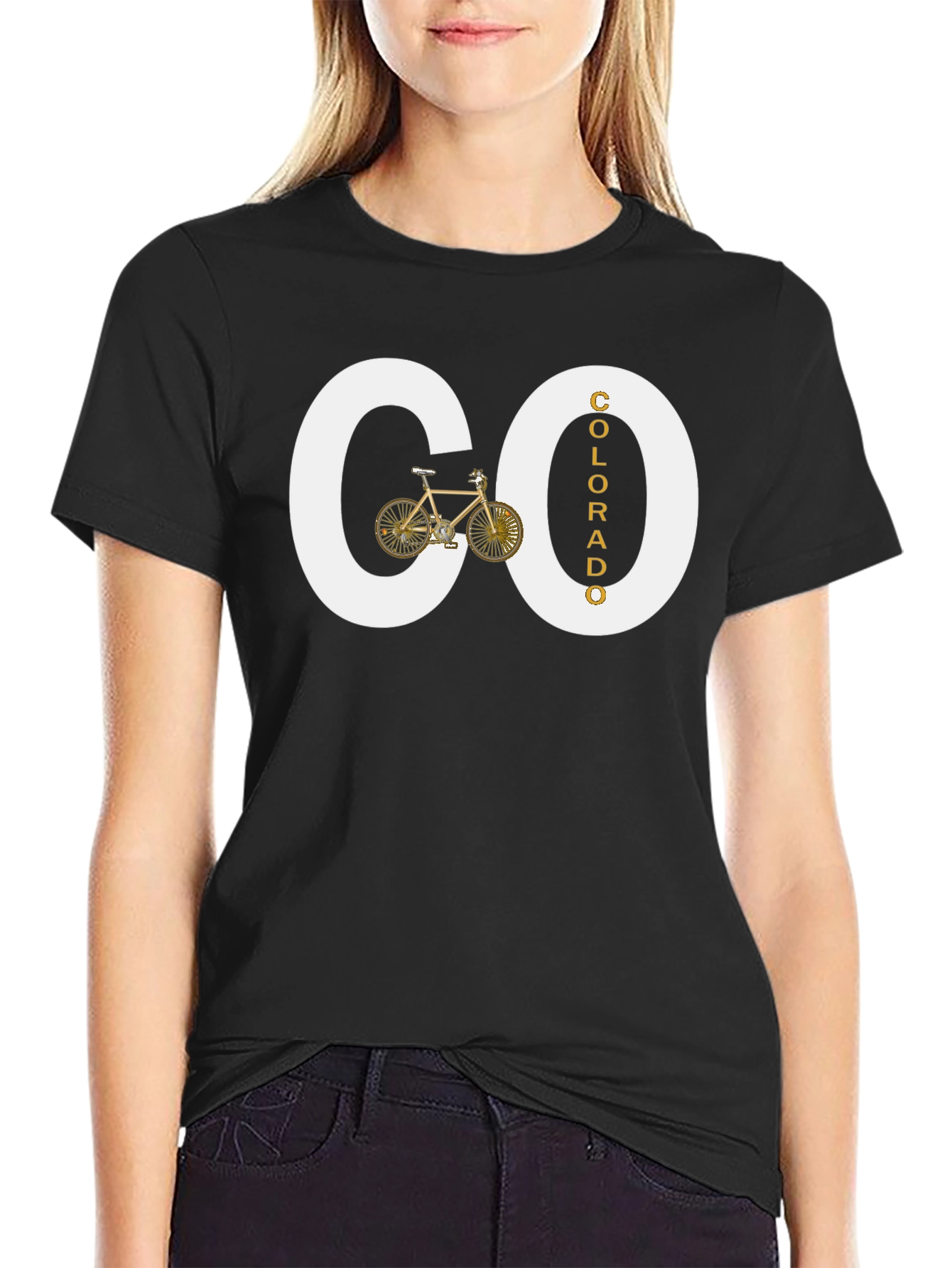 Black Colorado Bicycle T-Shirt view 2